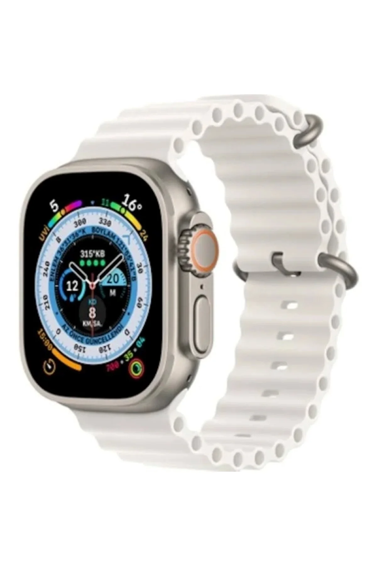 45mm Gri Kasa ve Çok Renkli Silikon Kordonlu Akıllı Saat - GPS, Nabız ve Sesli Görüşmeli