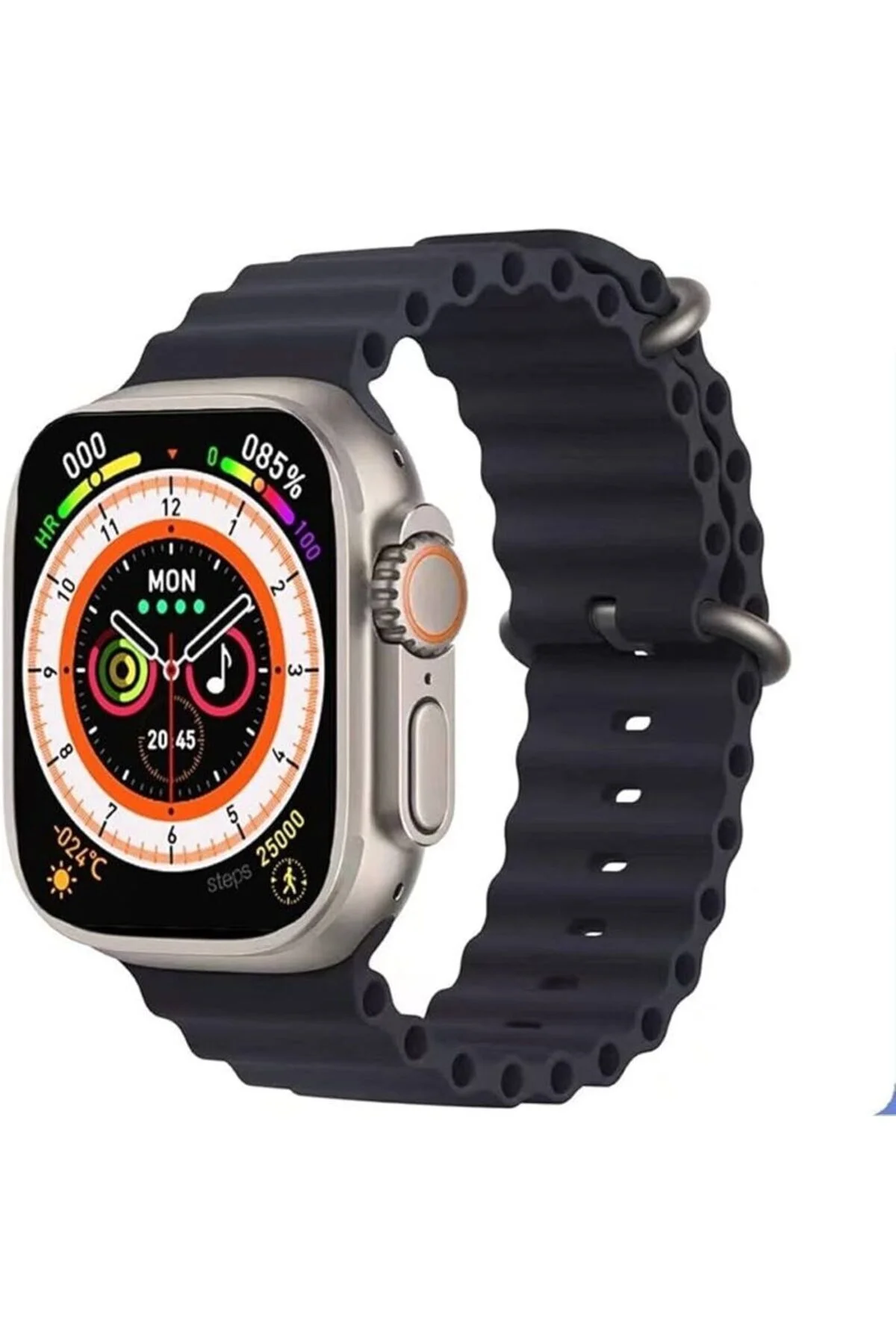 45mm Gri Kasa ve Çok Renkli Silikon Kordonlu Akıllı Saat - GPS, Nabız ve Sesli Görüşmeli