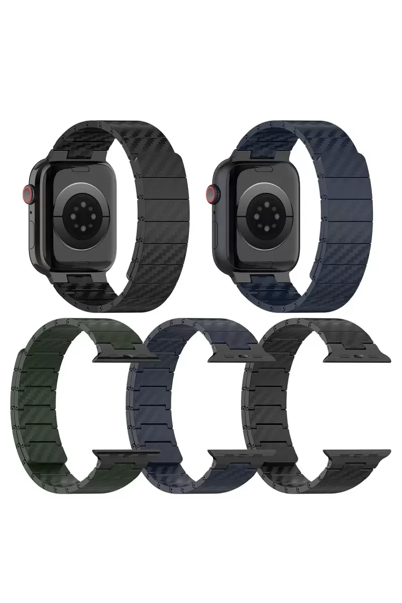45mm Karbon Çelik Saat Kordonu - Koyu Yeşil | Paslanmaz & Dayanıklı Tasarım