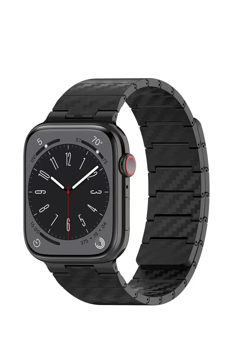 45mm Karbon Çelik Saat Kordonu - Siyah, Paslanmaz & Dayanıklı Tasarım