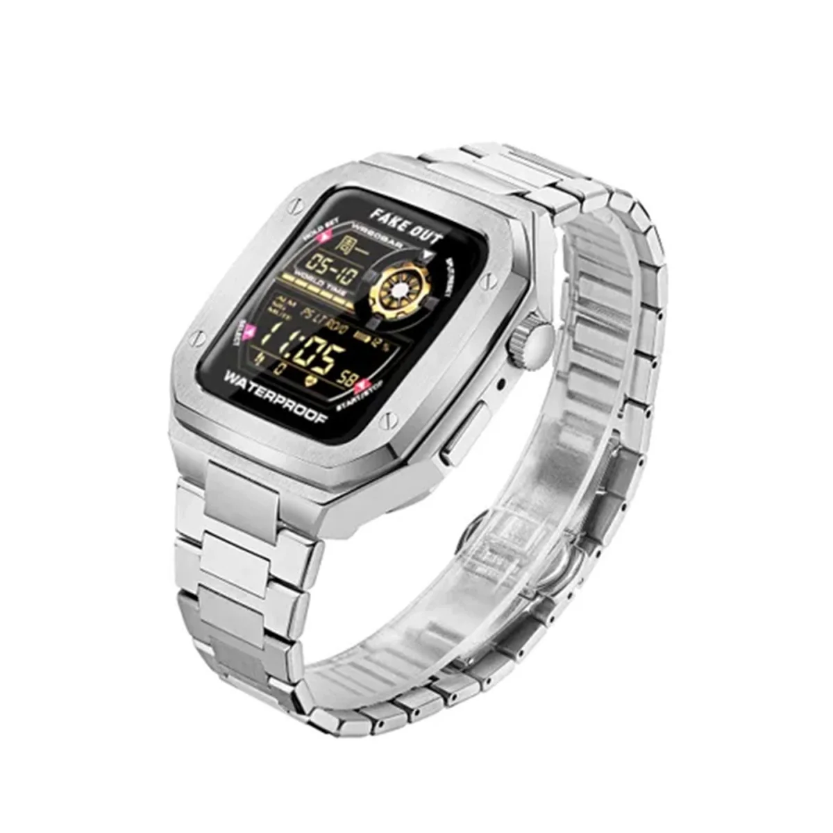 45mm Metal Petek Kasalı Saat Kordonu - Gümüş