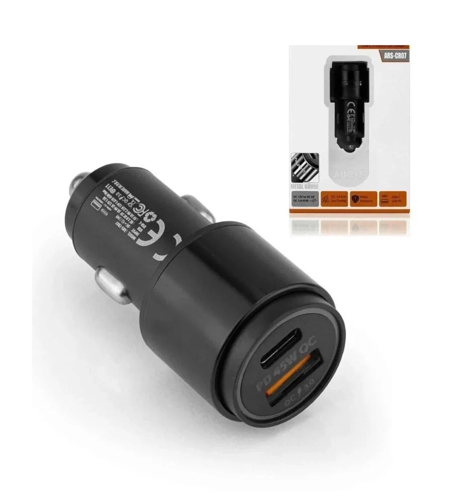 45W PD USB Oto Şarj Kafa Hızlı Şarj Çakmaklık Adaptörü, USB-C ve USB-A Çıkışlı, iPhone ve Android Uyumlu 45W PD USB Oto Şarj Kafa Hızlı Şarj Çakmaklık Adaptörü, USB-C ve USB-A Çıkışlı, iPhone ve Android Uyumlu
