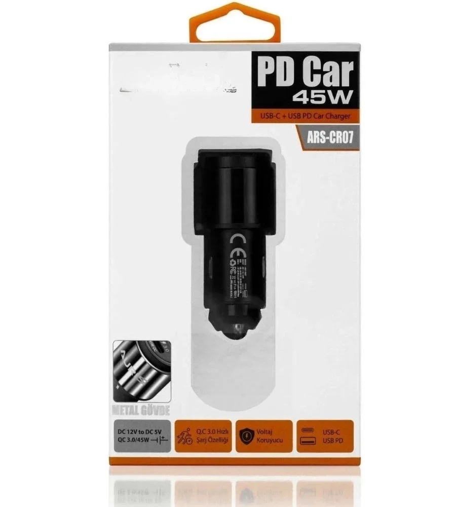 45W PD USB Oto Şarj Kafa Hızlı Şarj Çakmaklık Adaptörü, USB-C ve USB-A Çıkışlı, iPhone ve Android Uyumlu 45W PD USB Oto Şarj Kafa Hızlı Şarj Çakmaklık Adaptörü, USB-C ve USB-A Çıkışlı, iPhone ve Android Uyumlu