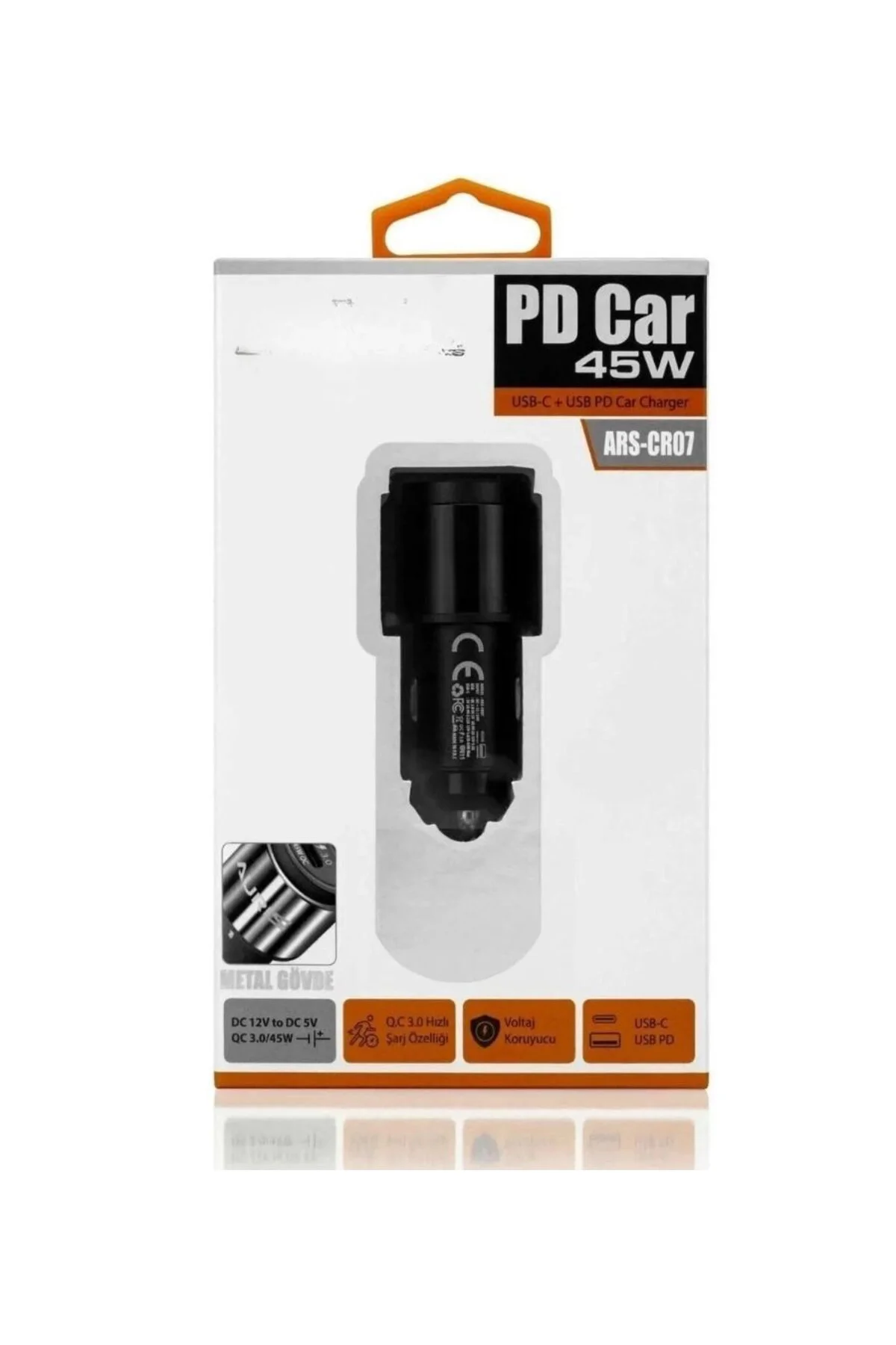 45w Pd Usb Oto Şarj Kafa Hızlı Şarj Çakmaklık Adaptörü, Usb-c Ve 