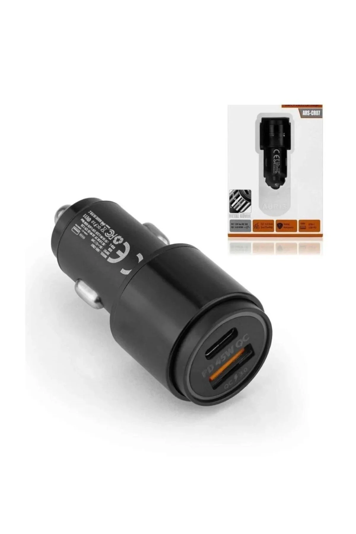 45w Pd Usb Oto Şarj Kafa Hızlı Şarj Çakmaklık Adaptörü, Usb-c Ve 