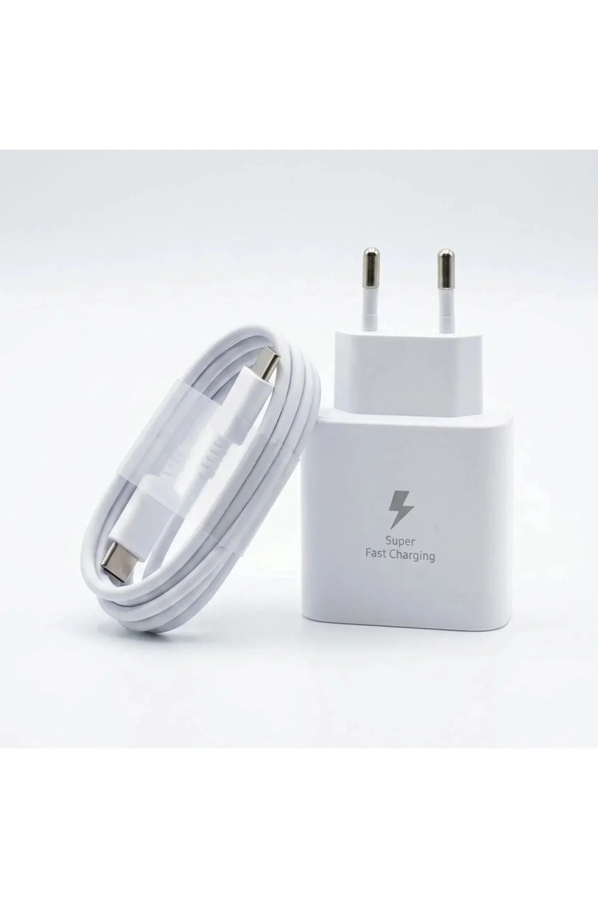 45W Süper Hızlı Şarj Adaptörü USB-C PD 3.0 PPS Fast Charger + 5A Type-C to Type-C Kablo