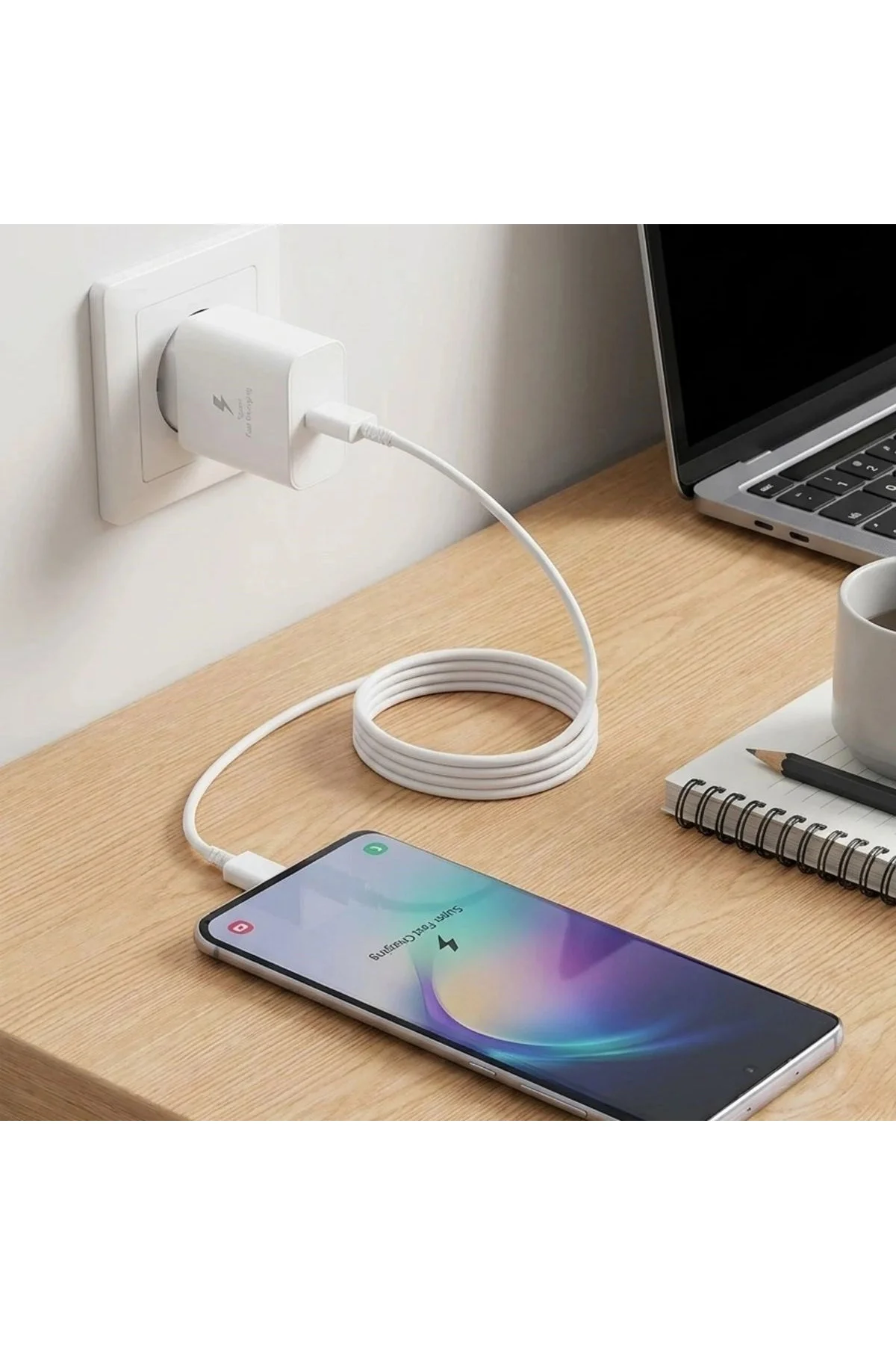 45w Süper Hızlı Şarj Adaptörü Usb-c Pd 3.0 Pps Fast Charger + 5a Type-c To Type-c Kablo Bx40 - Görsel 5