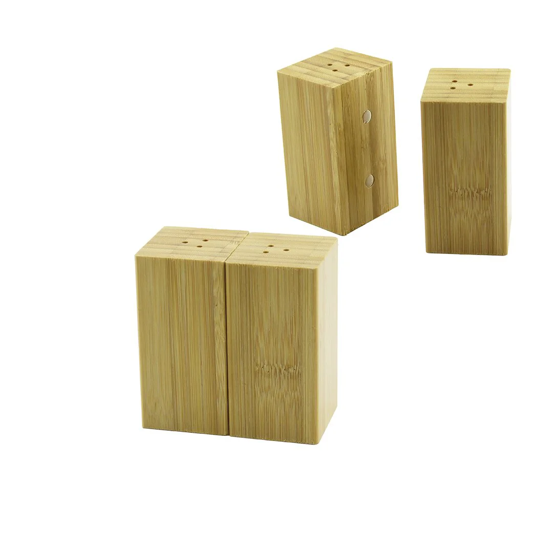 4.5X5CM--Y:9CM 2PCS Mıknatıslı İkiz Ahşap Bambu Baharatlık - Tuzluk 4.5X5CM--Y:9CM 2PCS Mıknatıslı İkiz Ahşap Bambu Baharatlık - Tuzluk