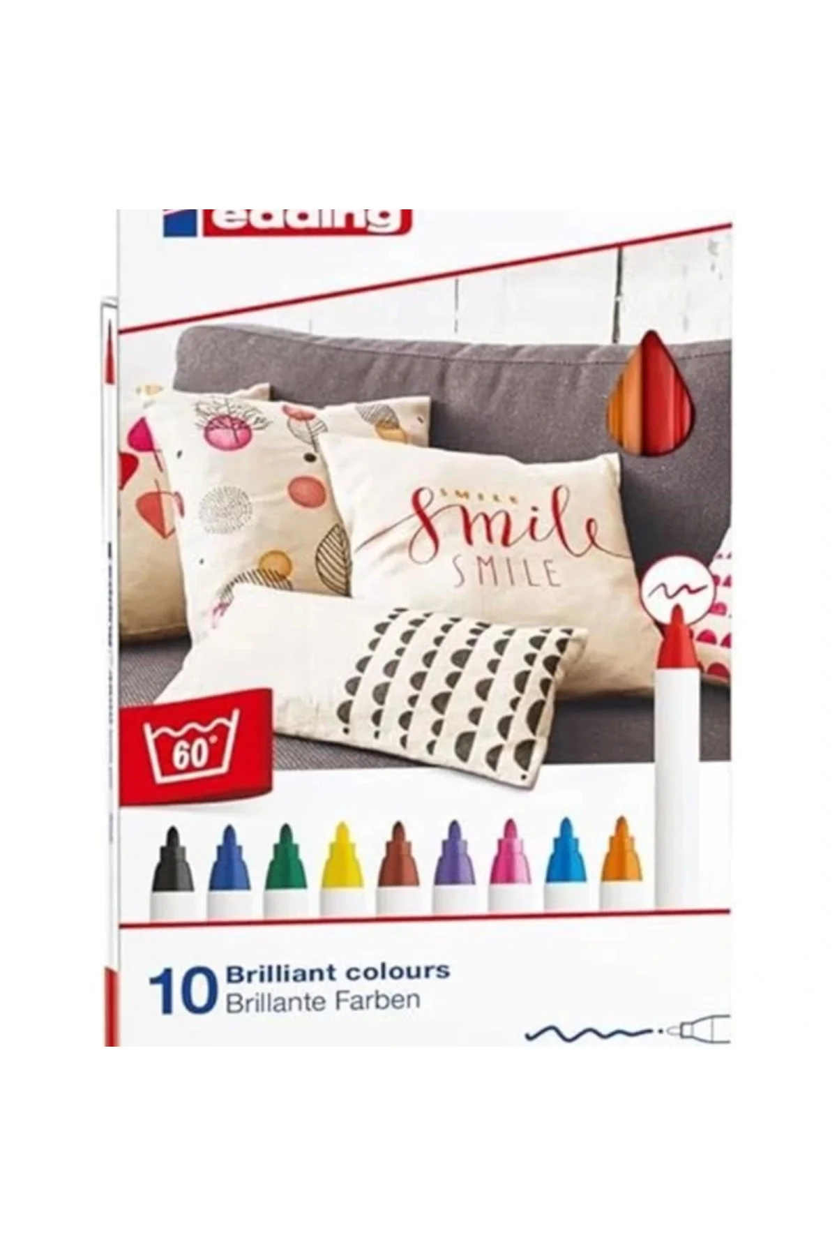 4600 tekstil kalemi 10 renk seti (temel) yuvarlak uç 1 mm