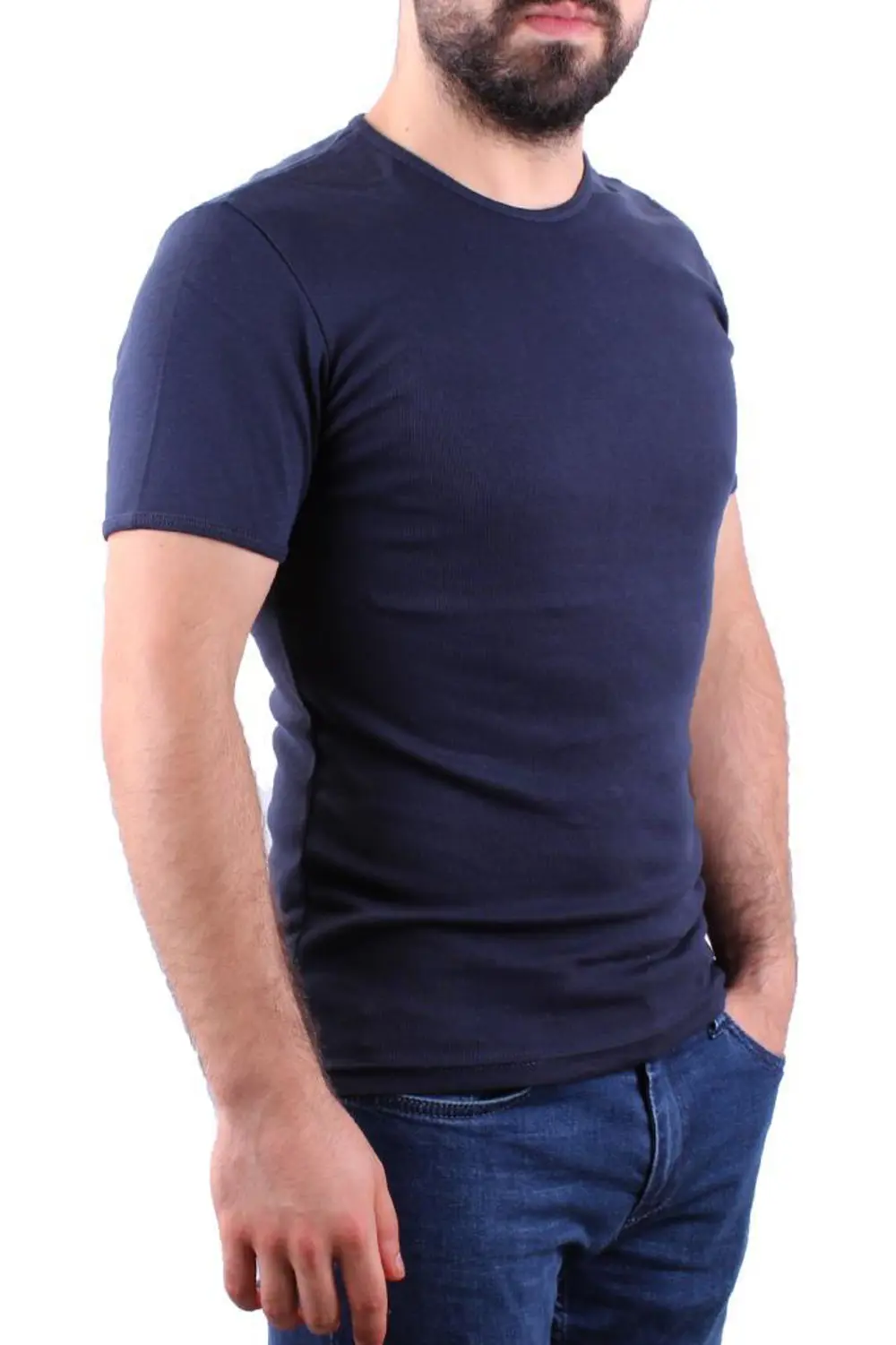 4604 LACİVERT BİSİKLET YAKA ERKEK TSHIRT 4604 LACİVERT BİSİKLET YAKA ERKEK TSHIRT