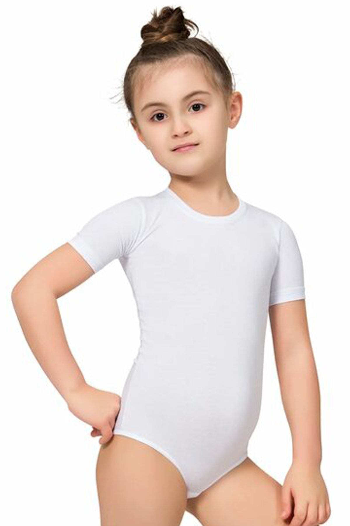 Namaldı 476 Kız Çocuk Kısa Kollu Bady Beyaz