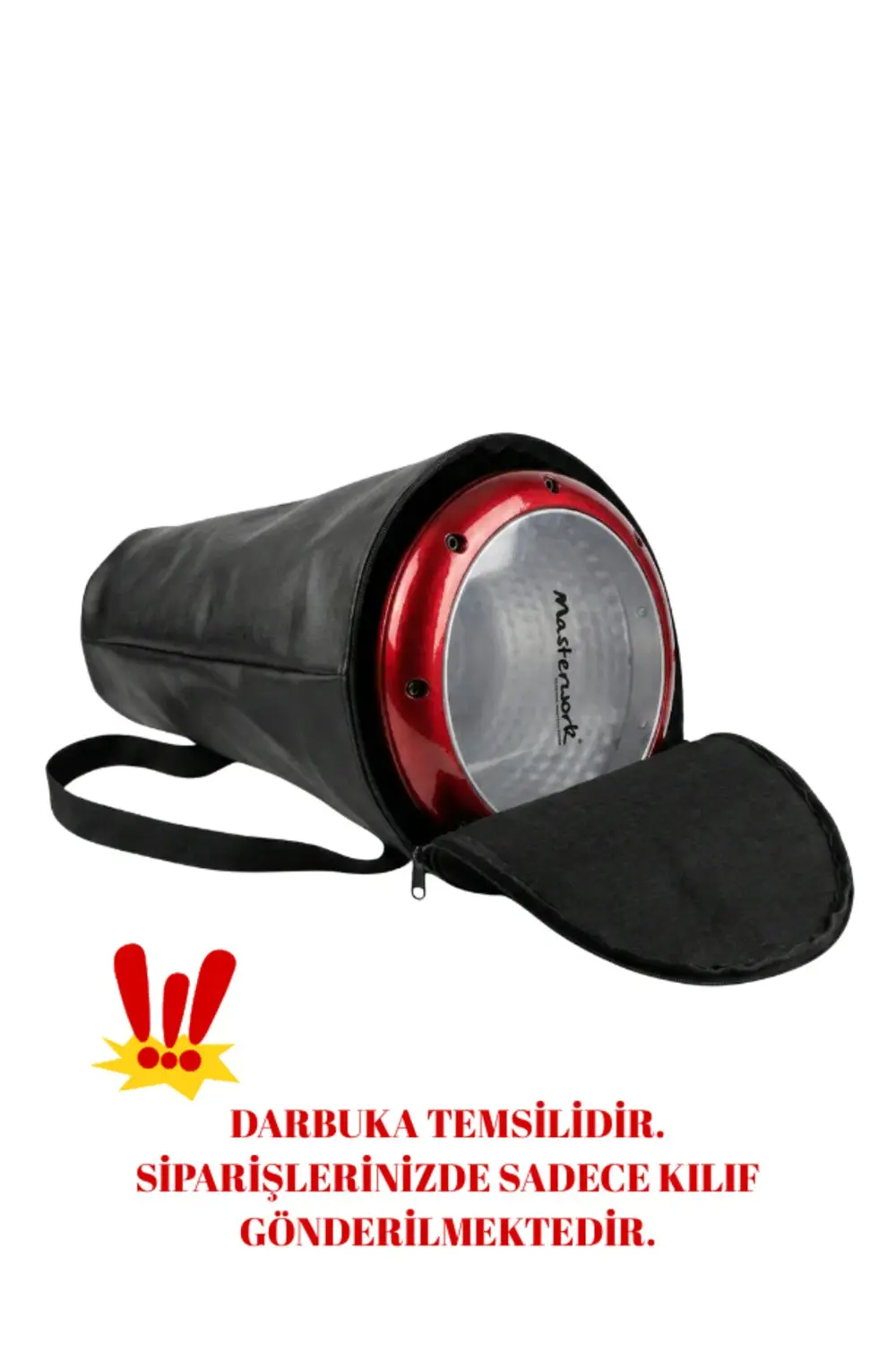 47cm Döküm Darbuka 5 Numara Darbukaya Uyumlu Pedsiz Suni Deri Dar