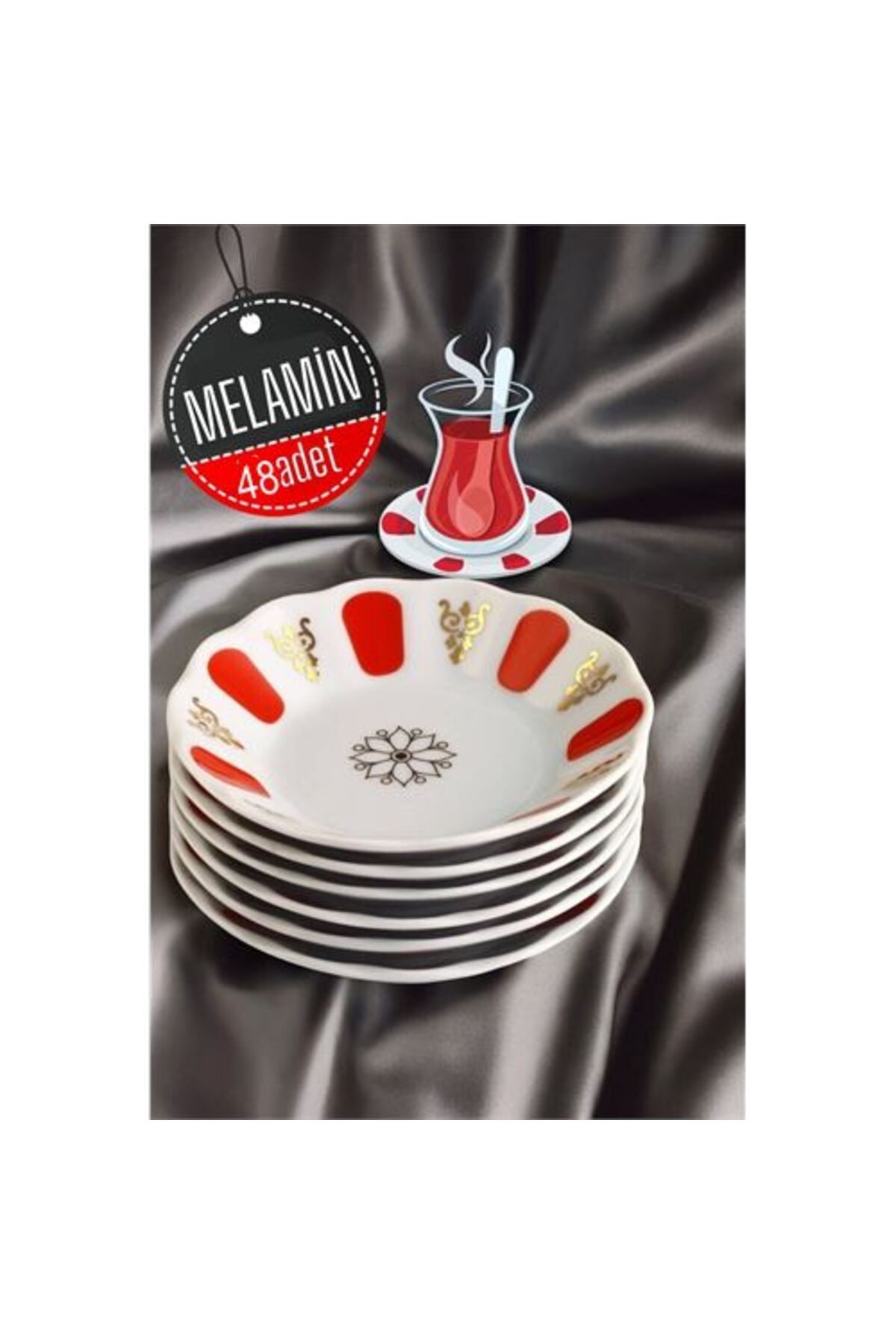 Modacar 48 Adet  Melamin Çay Tabaği 717973 Toptan Paket
