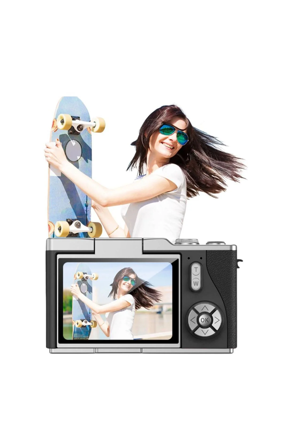 48 MP 4K Dijital Kamera 8X Zoom ve 180 Derece Ekran Yeni Başlayanlar İçin Uygun