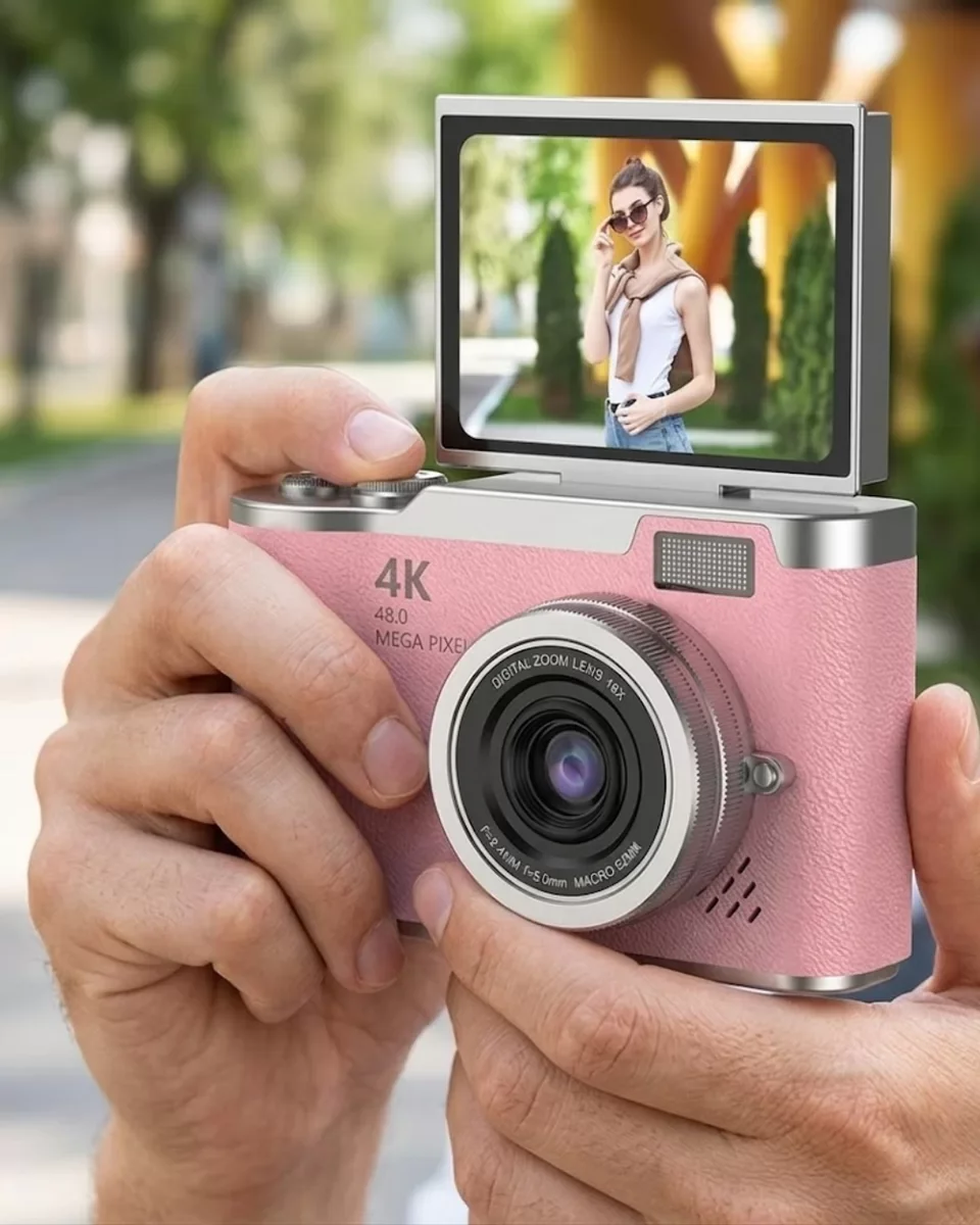 48 MP Dijital Kamera Flip Ekran 18x Zoom Vlog Selfie Kamera - Profesyonel Vlog ve Anı Kaydedici
