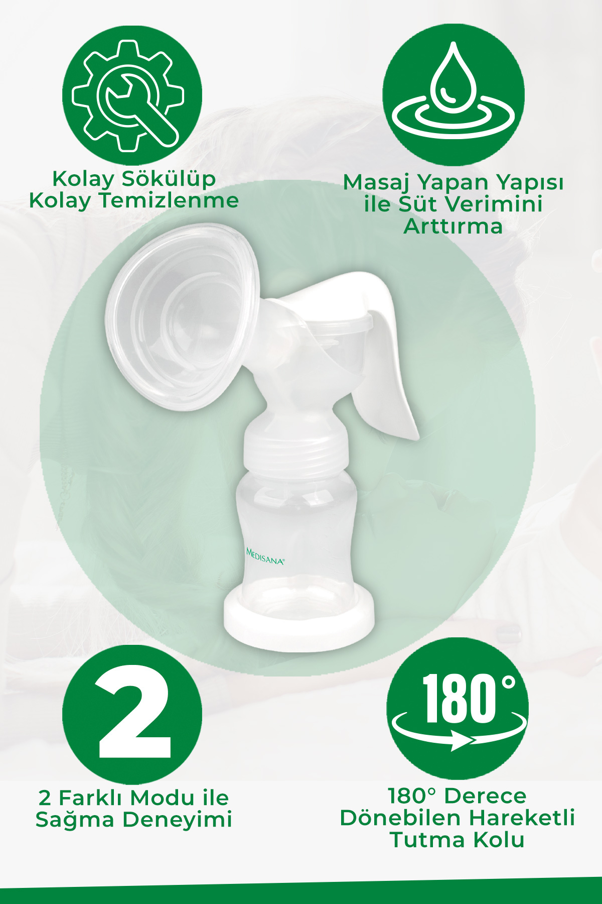 48810 Bpa Free Manual Süt Göğüs Pompası