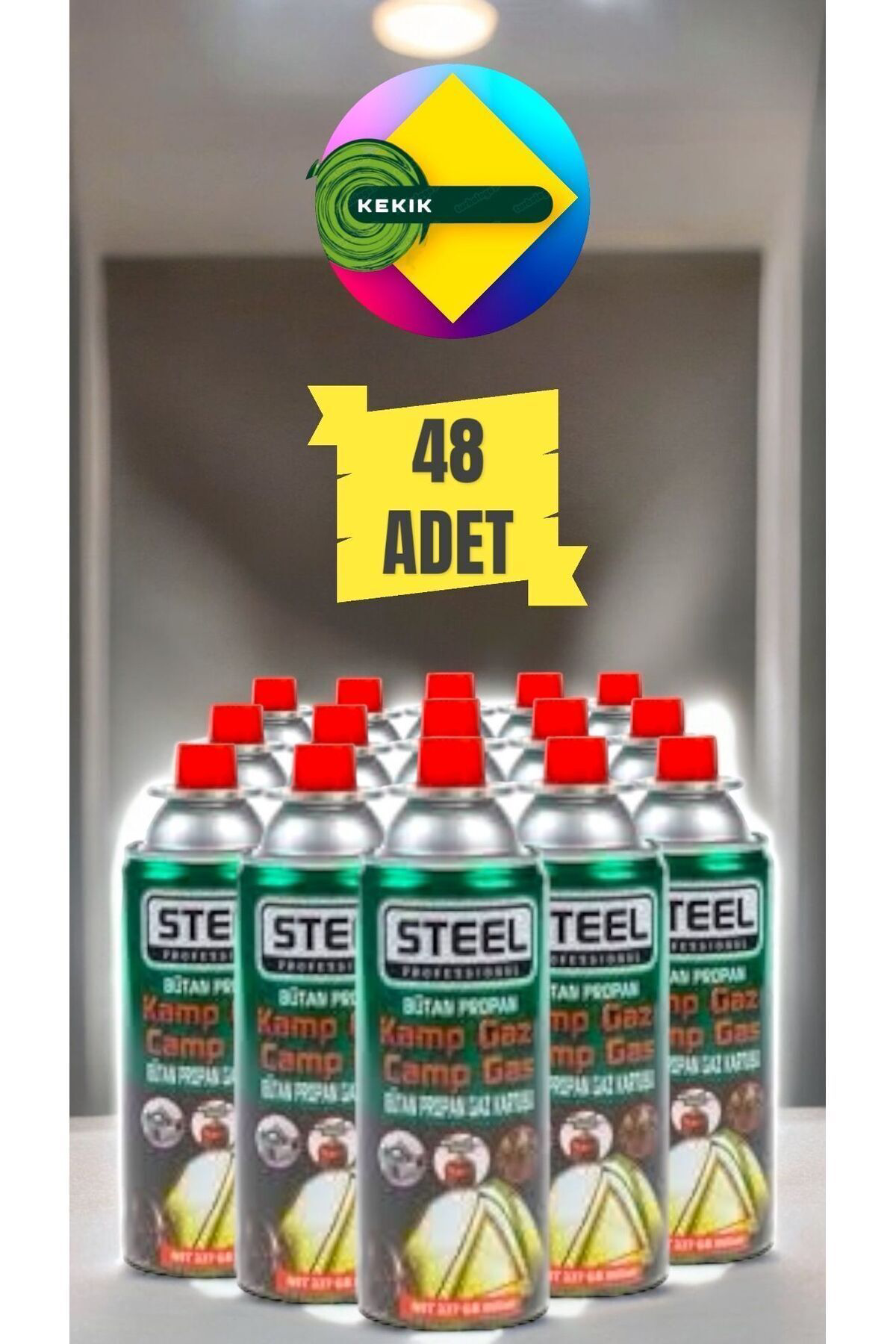 48'Lü STEEL Kamp Ocak Gazı Kartuşu 227 Gram