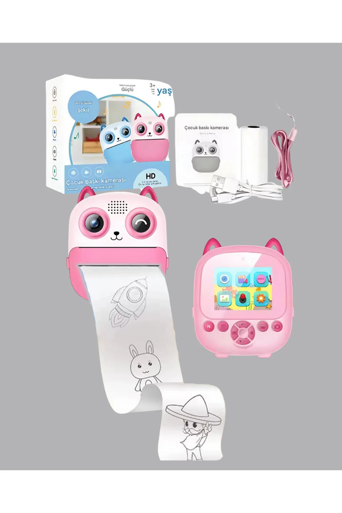 48MP Çocuk Kamera Oyun ve Müzik Destekli Termal Yazıcı