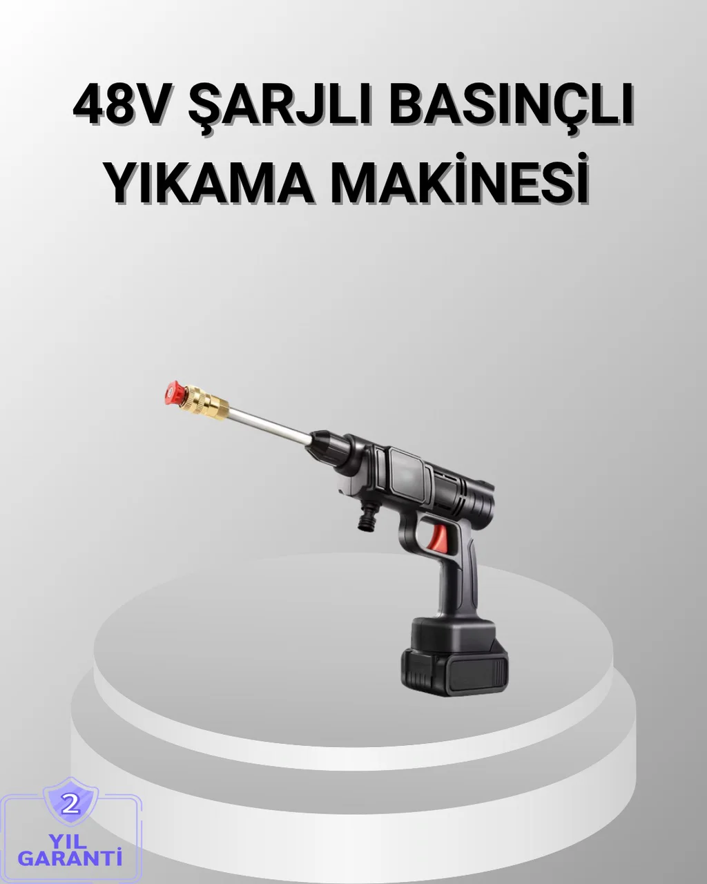48v Kablosuz Yıkama Makinesi 2 Pil, Köpük Tankı Ve Ayarlanabilir