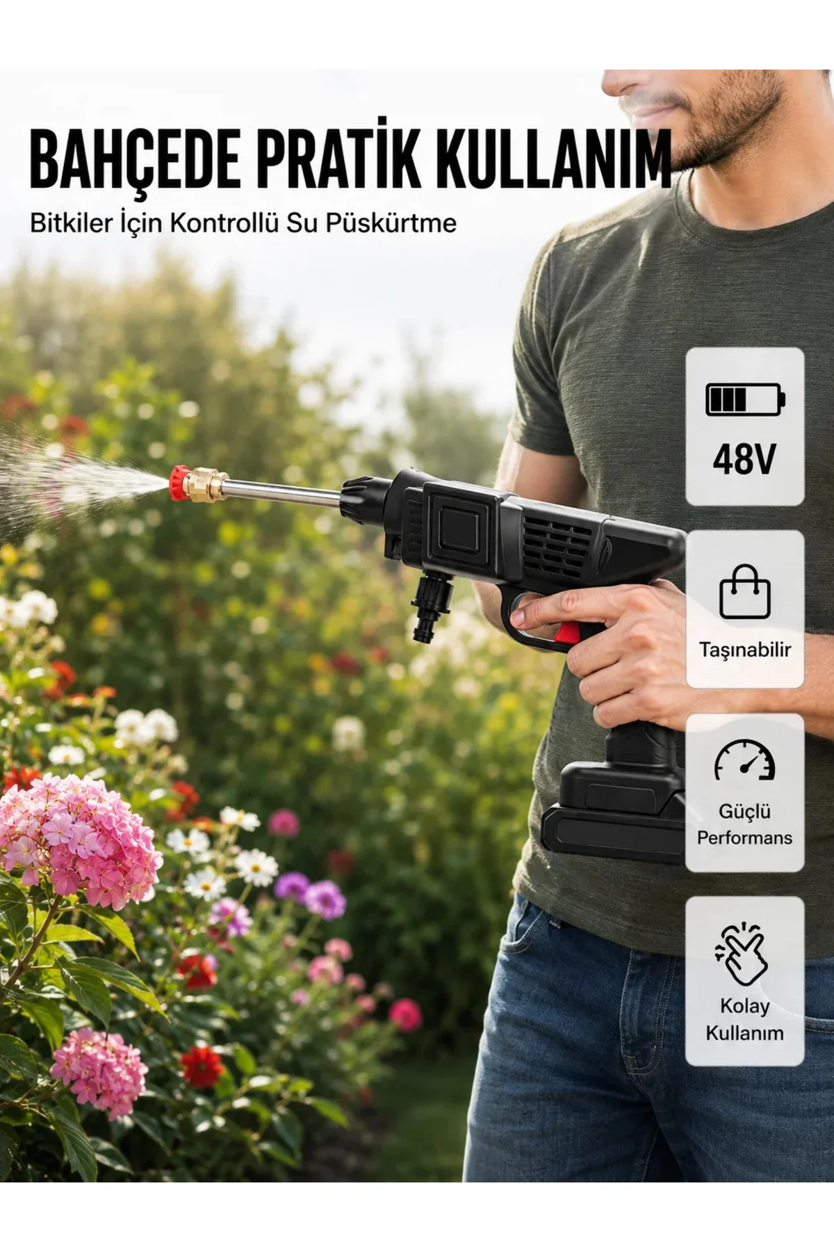 48V Şarjlı Basınçlı Yıkama Cihazı Köpük Hazneli 2025 Model 48V Şarjlı Basınçlı Yıkama Cihazı Köpük Hazneli 2025 Model