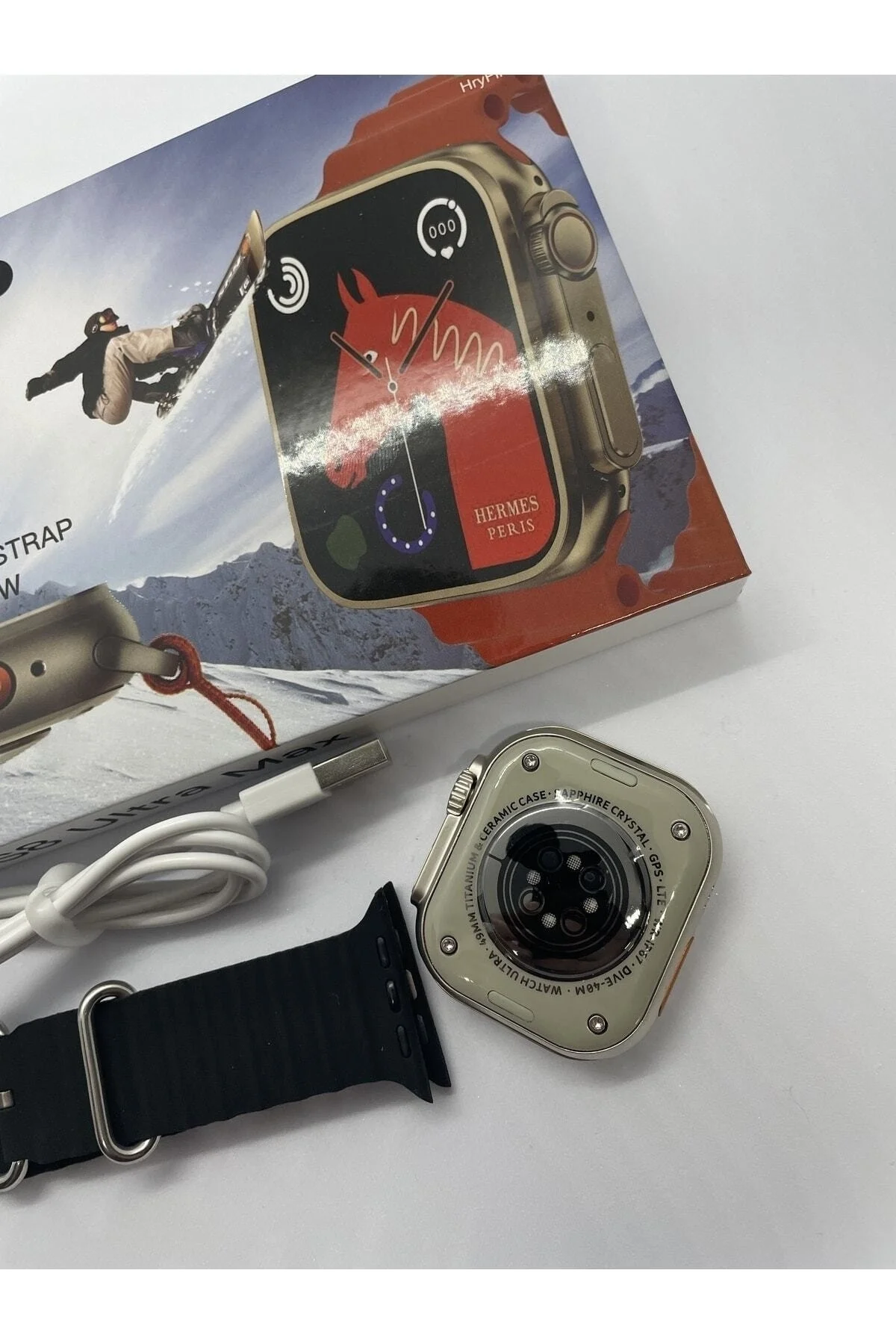 49 mm Ekranlı Siyah Silikon Kordonlu Akıllı Saat, Nabız Sensörü ve Sesli Görüşme Özellikli