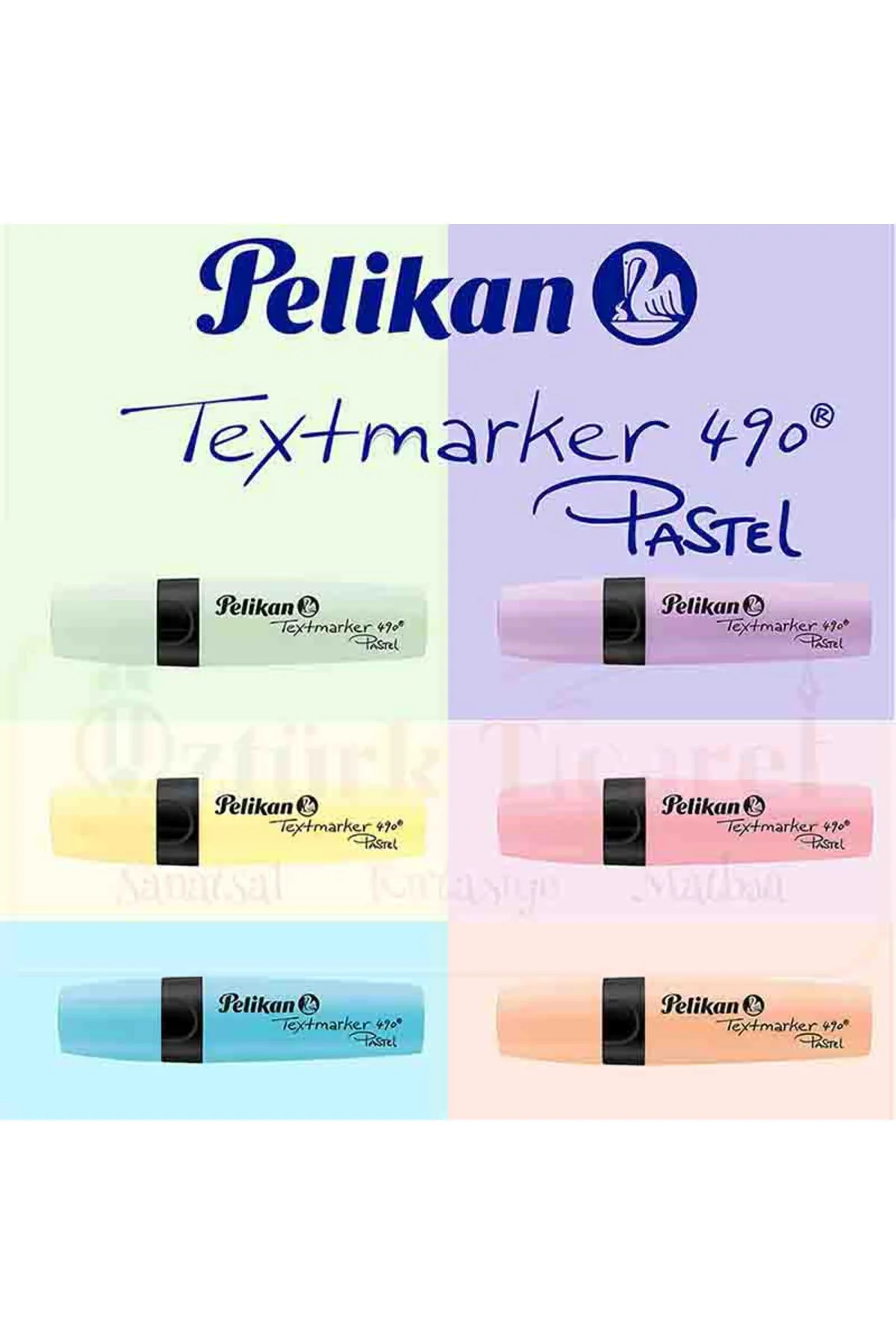 490 Fosforlu Kalem 6'lı Pastel Renkler