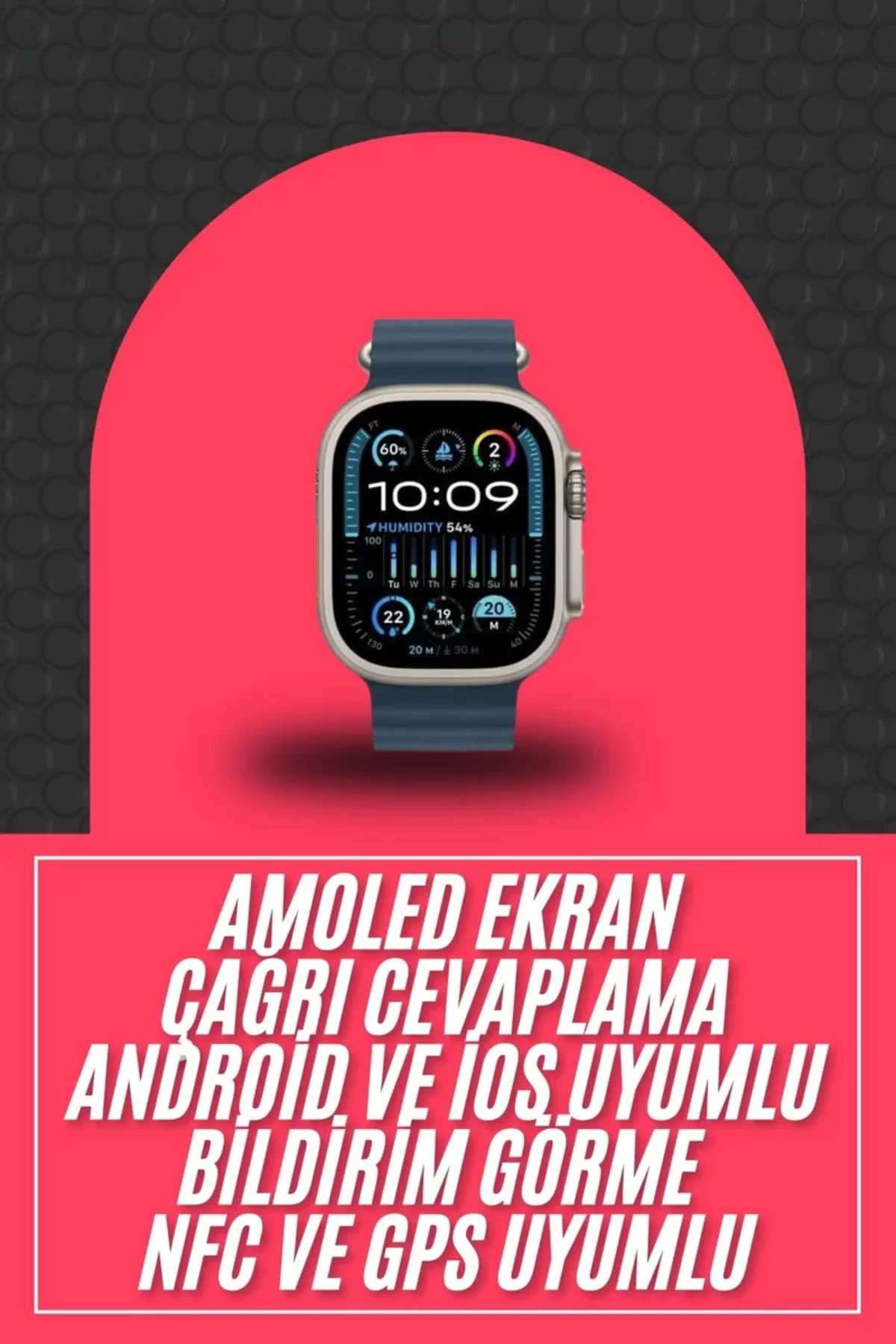 49mm Akıllı Saat Amoled Ekranlı Kadın Erkek Kol Saati Plastik Kordon Yeni Nesil - Görsel 2