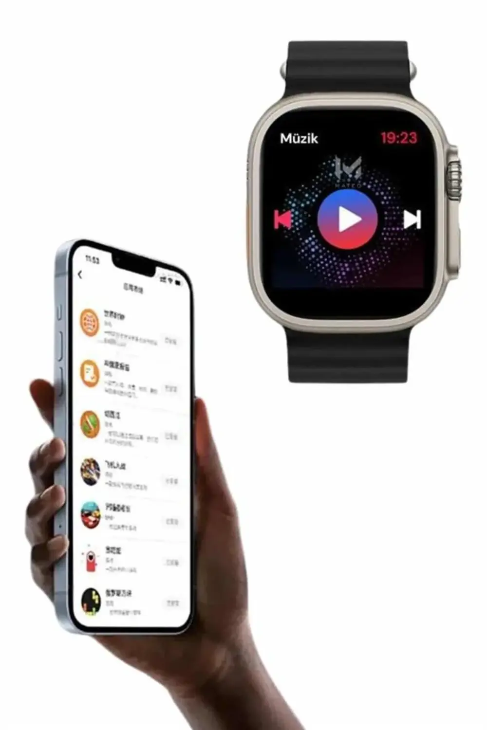 49mm Akıllı Saat Amoled Ekranlı Kadın Erkek Kol Saati Plastik Kor