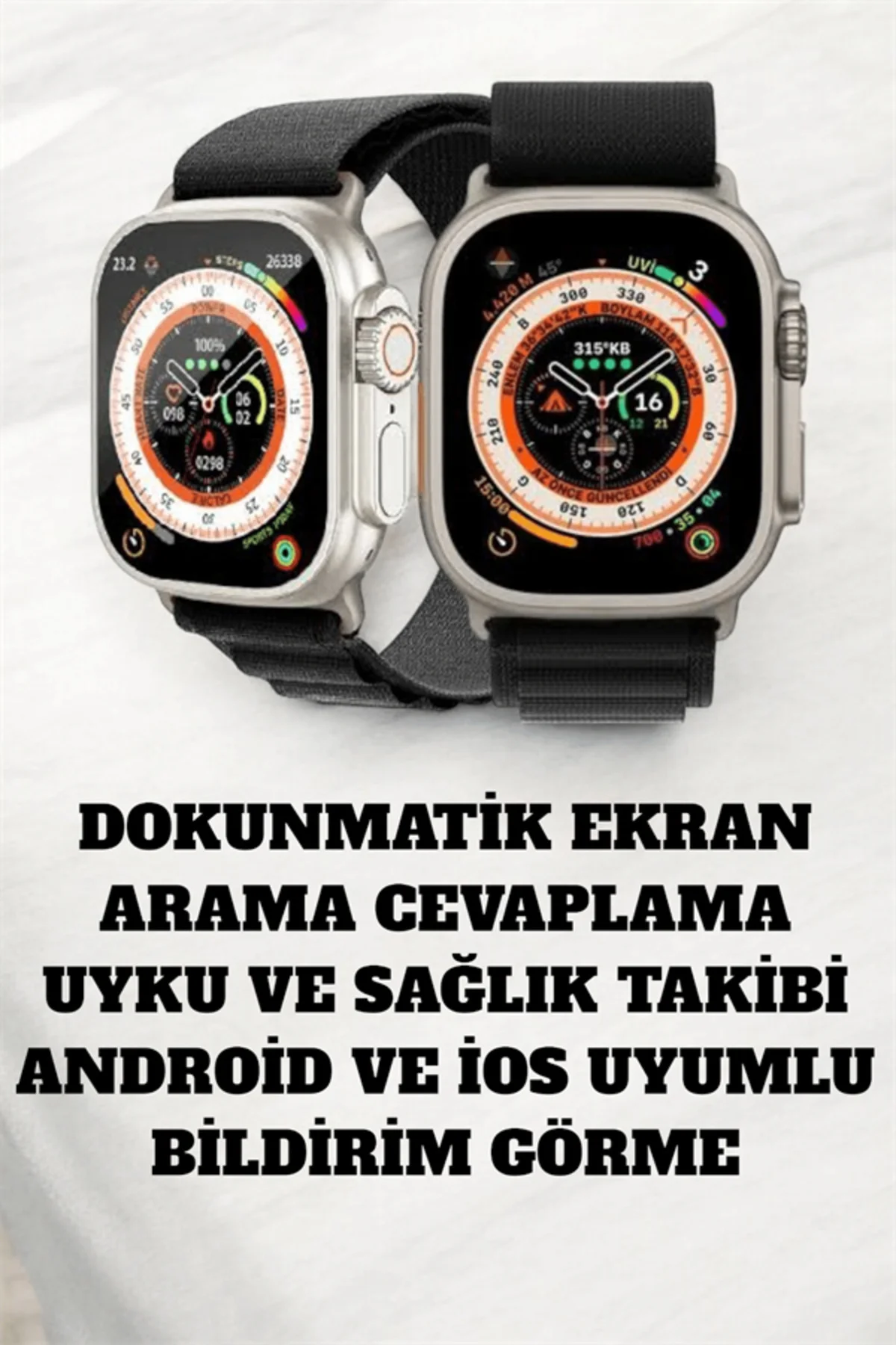 49Mm Ekranlı Basıncı Ve Adımsayar Özellikli Bluetooth Akıllı Saat