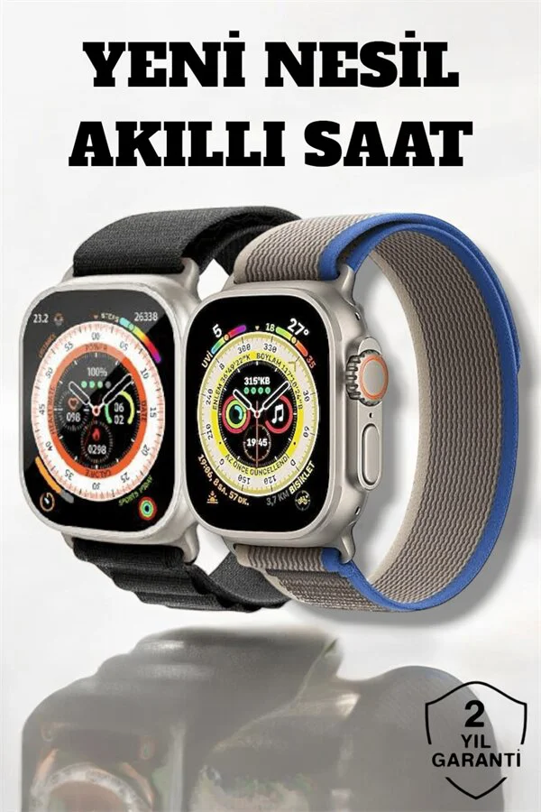 49MM Ekranlı Kan Basıncı ve Adımsayar Özellikli Bluetooth Akıllı Saat - Sağlık Takibi ve Spor Modları