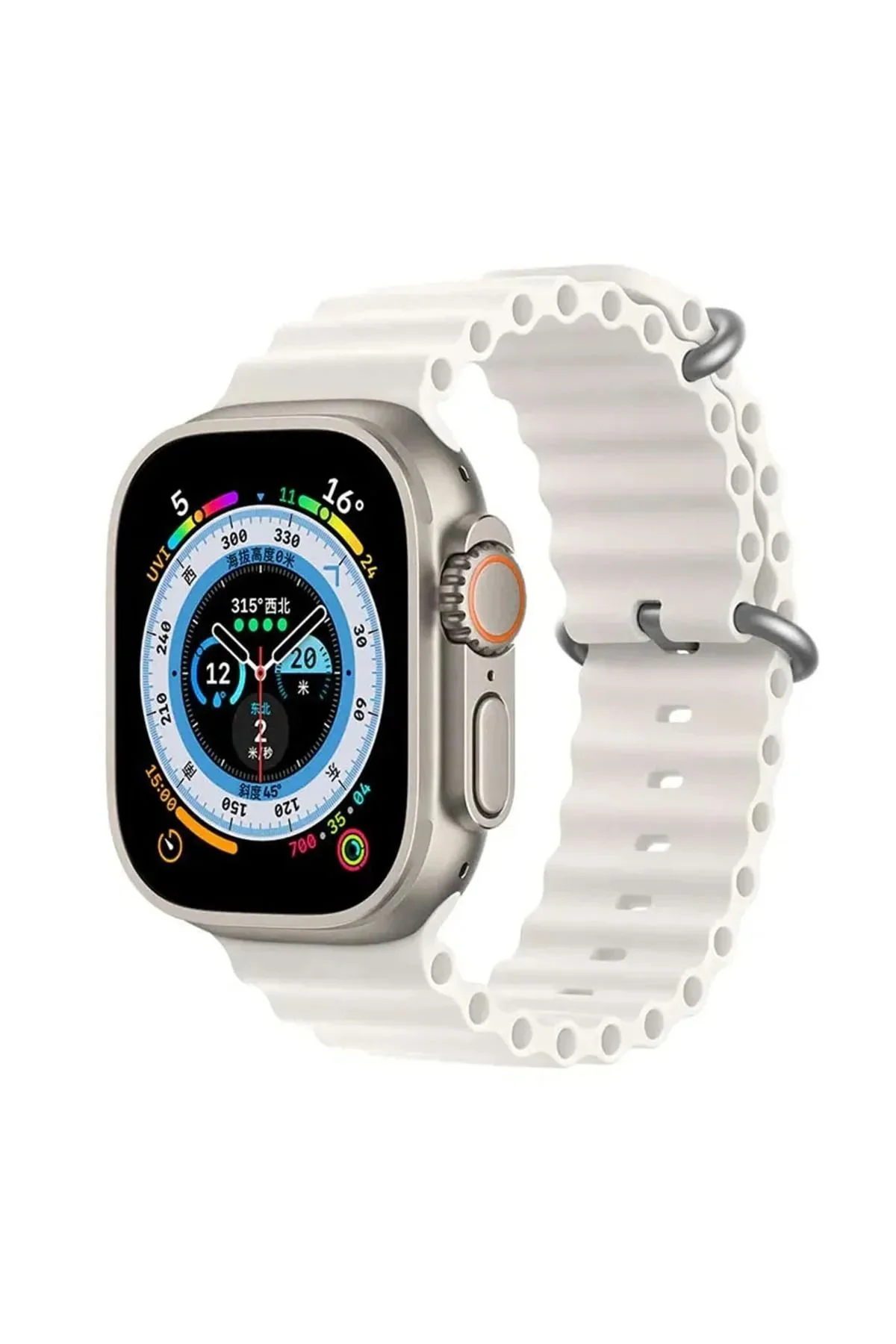 49mm Metalik Kasa ve Silikon Kordonlu, GPS ve Nabız Sensörü Özellikli Akıllı Saat