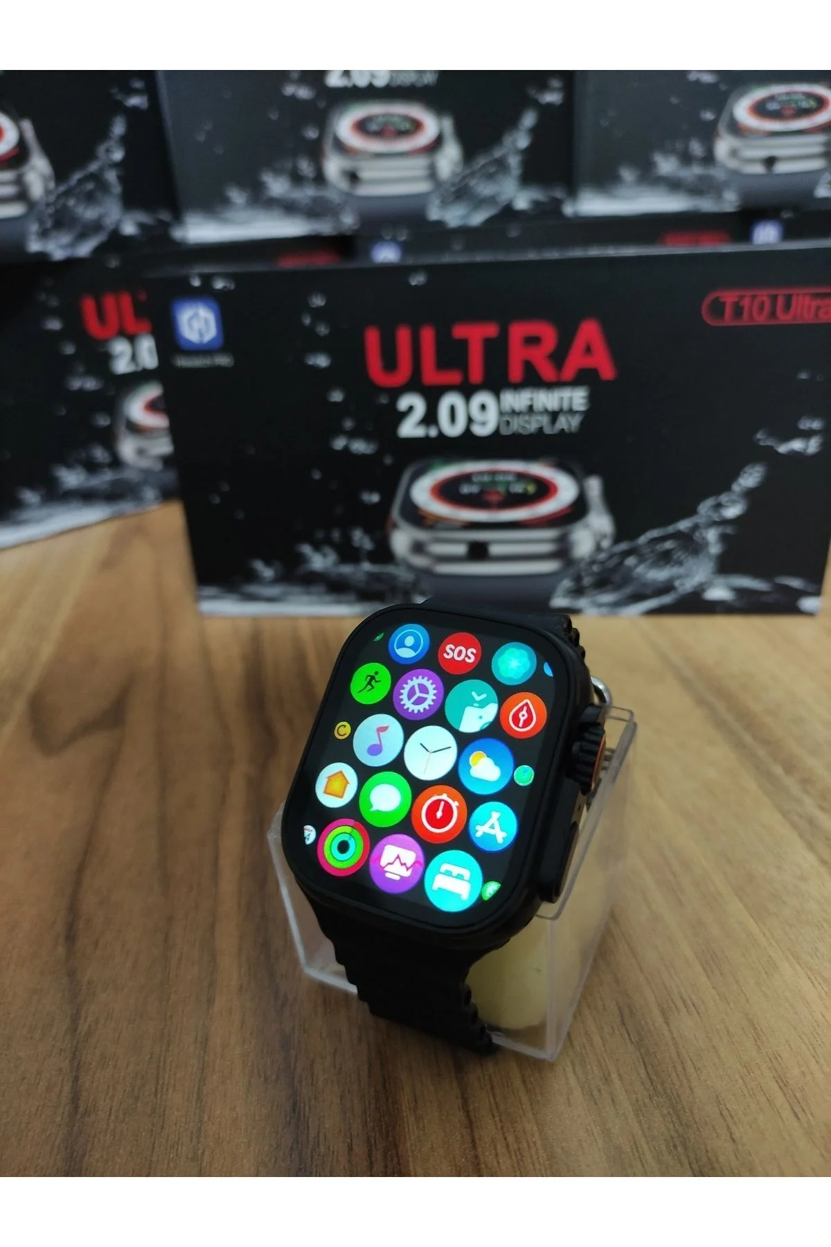 49mm Siyah Kasa ve Turuncu Silikon Kordonlu Akıllı Saat - Sesli Görüşme ve SIM Kart Desteği