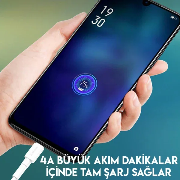 4A Hızlı Micro USB Şarj Kablosu – 20W VOOC Destekli 1 Metre Beyaz