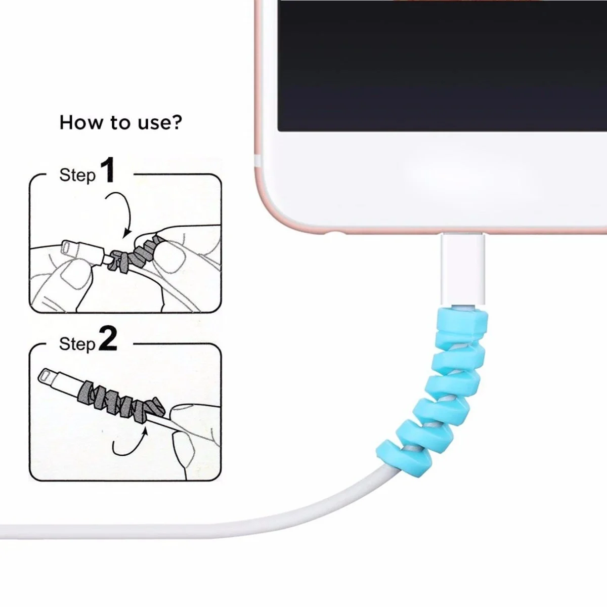4&amp;#39;lü Apple, Android Şarj Kablosu Koruyucu Silikon Spiral Yay Aparat Bx40 Fiyatı, Yorumları ve Özellikleri