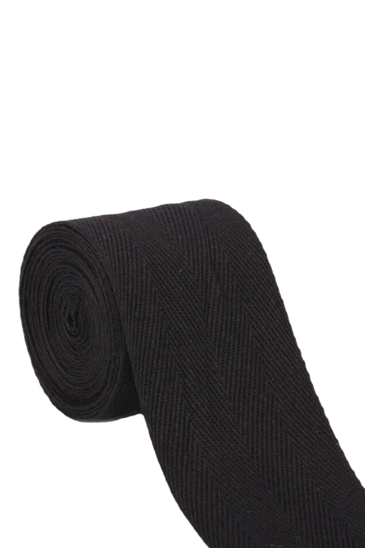 4cm Eninde Dar Dokuma Şerit Siyah Balıksırtı 4cm 25 Metre