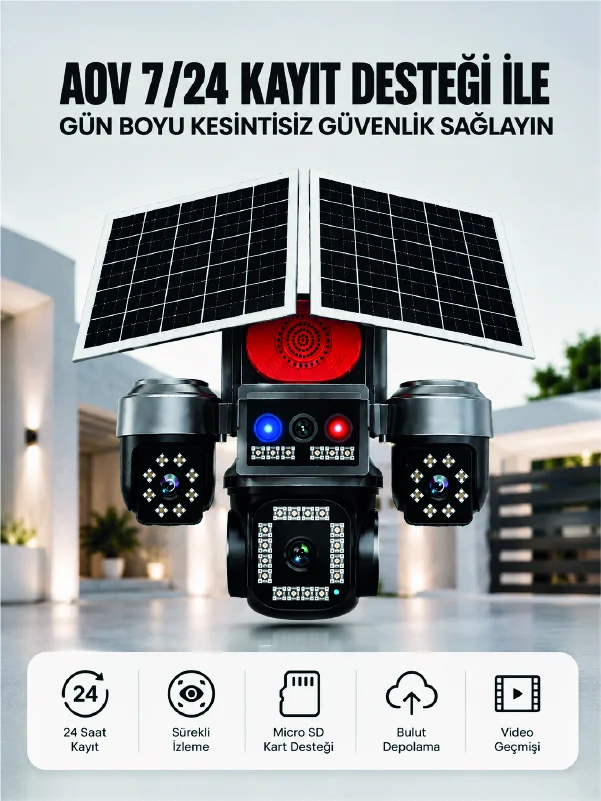 4G SIM Kartlı Uzaktan İzlemeli Akıllı Güvenlik Kamerası Çift Yönlü Ses 4G SIM Kartlı Uzaktan İzlemeli Akıllı Güvenlik Kamerası Çift Yönlü Ses