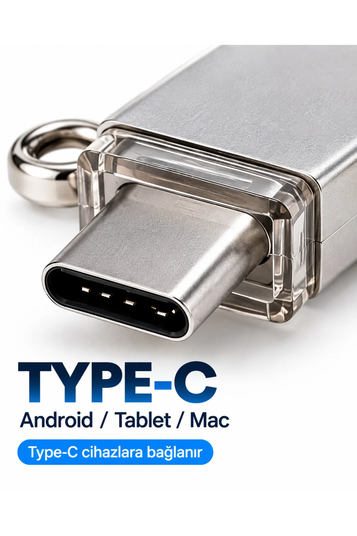 4In1 128Gb Flash Bellek Usb Type-C Lightning Microusb Çoklu Girişli Taşınabilir Usb Bellek - Görsel 5