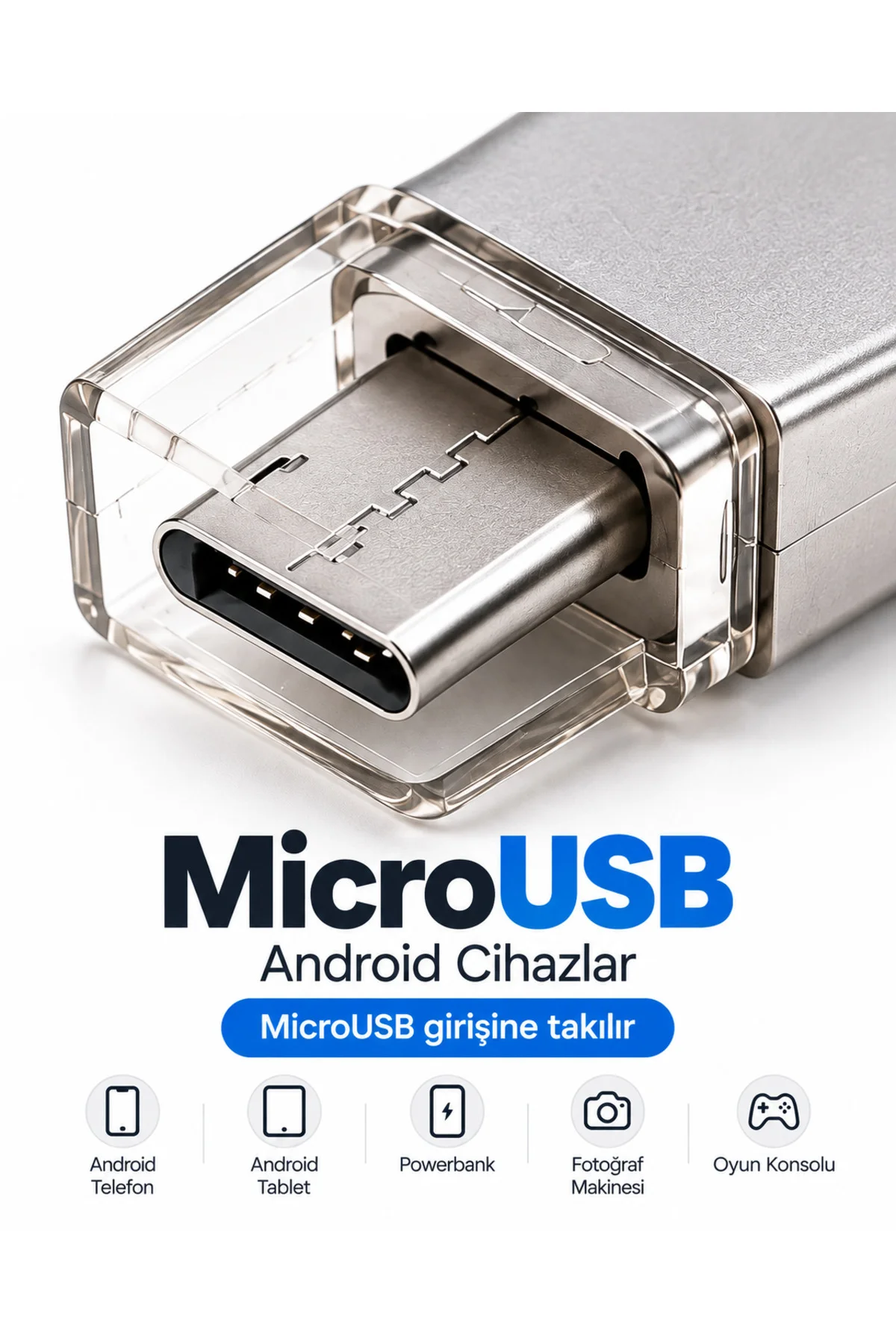 4In1 128Gb Flash Bellek Usb Type-C Lightning Microusb Çoklu Girişli Taşınabilir Usb Bellek - Görsel 4