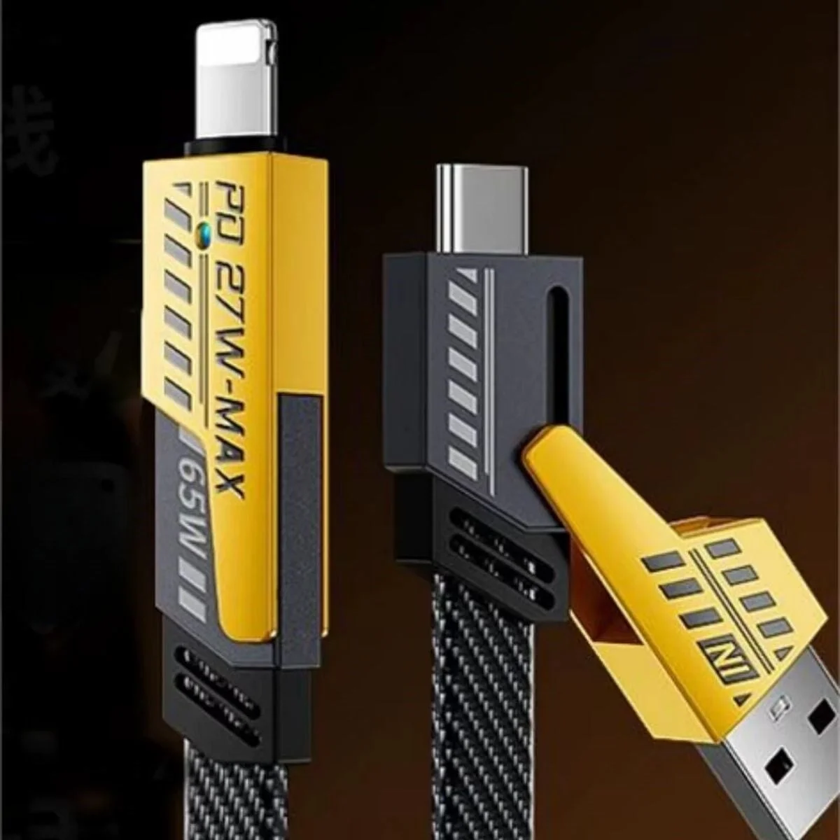 4in1 65W Hızlı Şarj Kablosu – Type-C to USB-A + Type-C to Lightning, 27W PD Destekli Çoklu Şarj Kablo 4in1 65W Hızlı Şarj Kablosu – Type-C to USB-A + Type-C to Lightning, 27W PD Destekli Çoklu Şarj Kablo