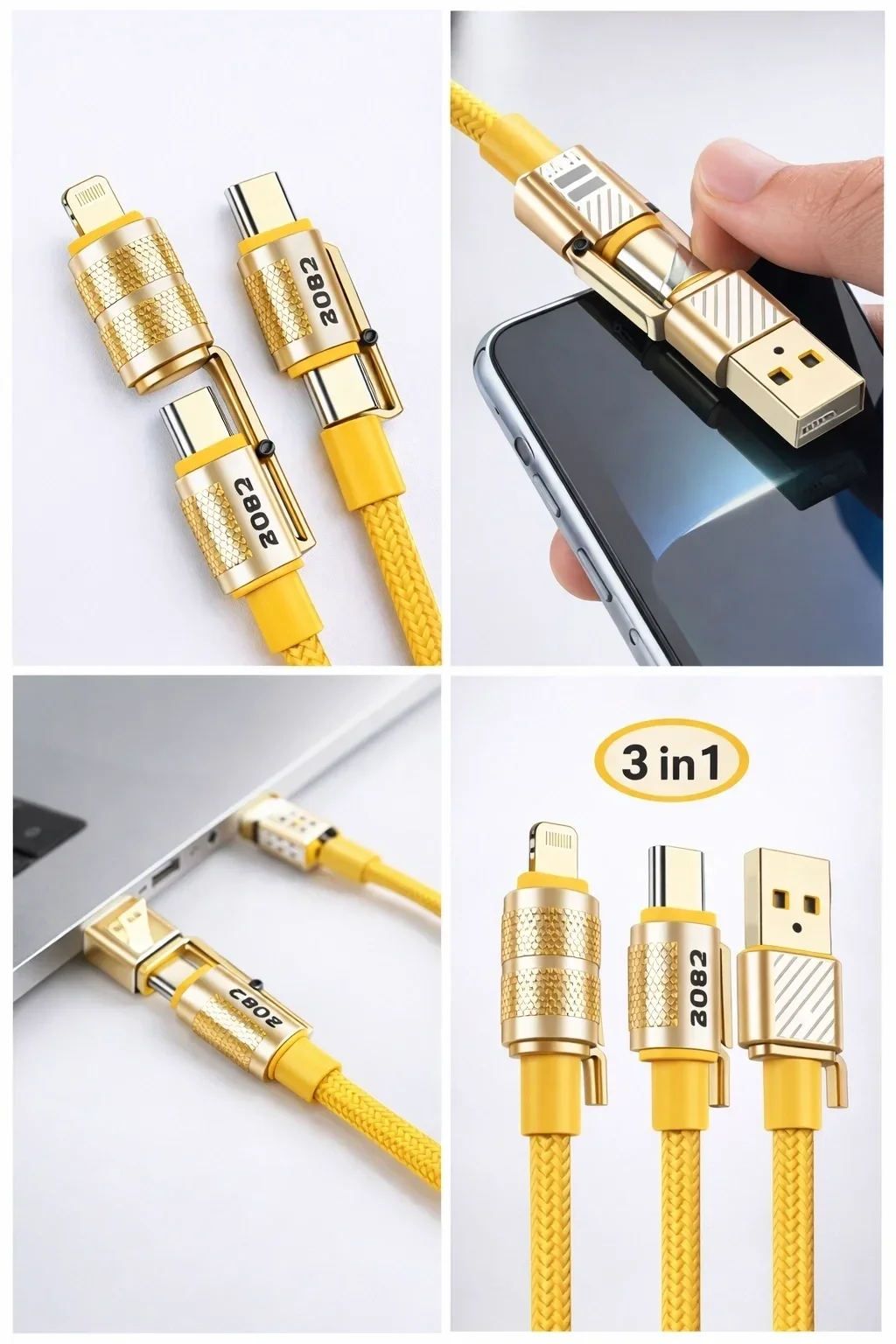 4in1 Hızlı Şarj Ve Data Kablosu Type-c / Lightning / Micro Usb Pl-8631 Bx40 Fiyatı, Yorumları ve Özellikleri