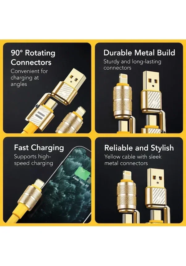 4in1 Hızlı Şarj Ve Data Kablosu Type-c / Lightning / Micro Usb Pl-8631 Bx40 Fiyatı, Yorumları ve Özellikleri