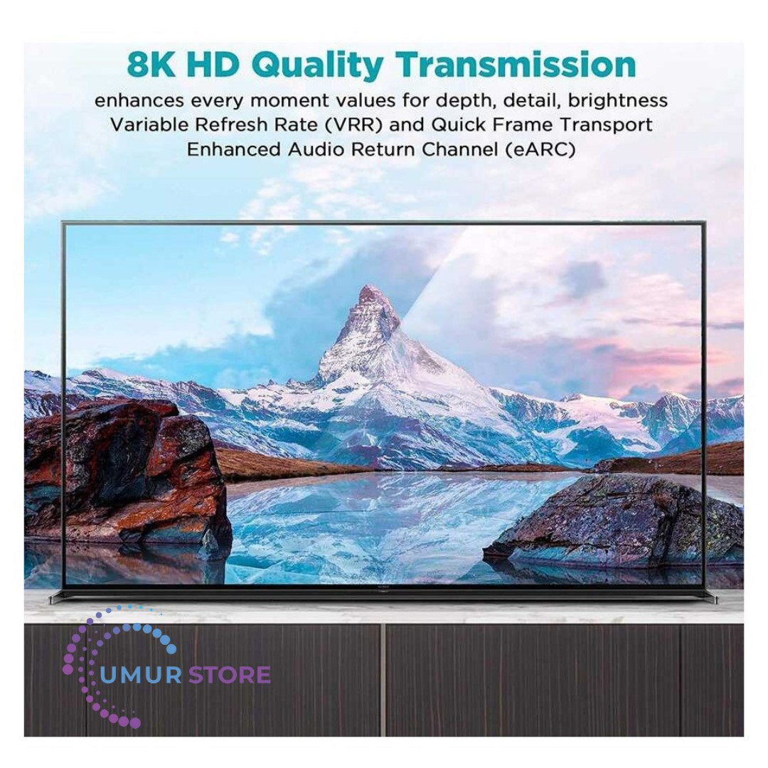 4K 120Hz / 8k 60Hz HDMI Kablo 183 cm 48 Gbps HDMI 2.1 Görüntü Akt