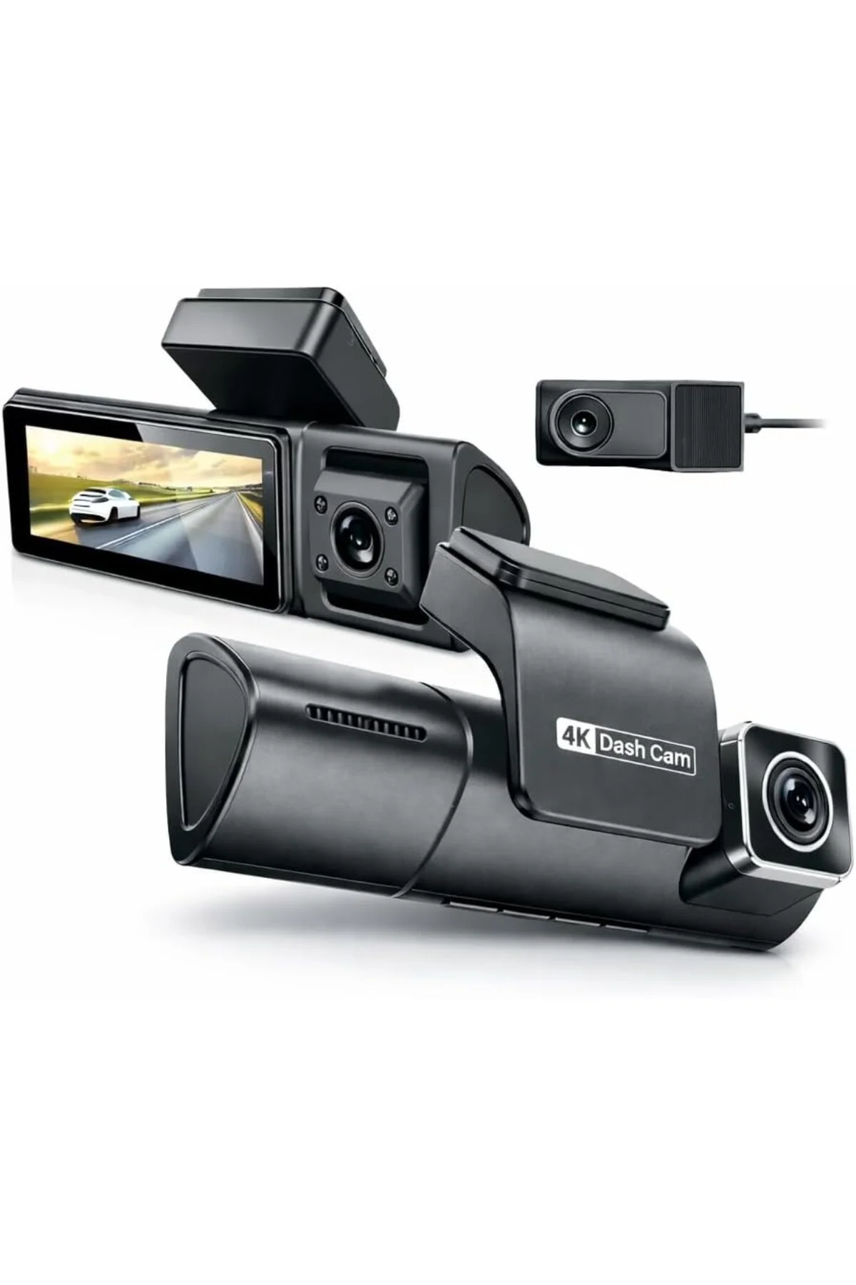 4K 3 Kameralı Araç Kamerası – Ön 4K, İç ve Arka 1080P, WiFi, G-Se