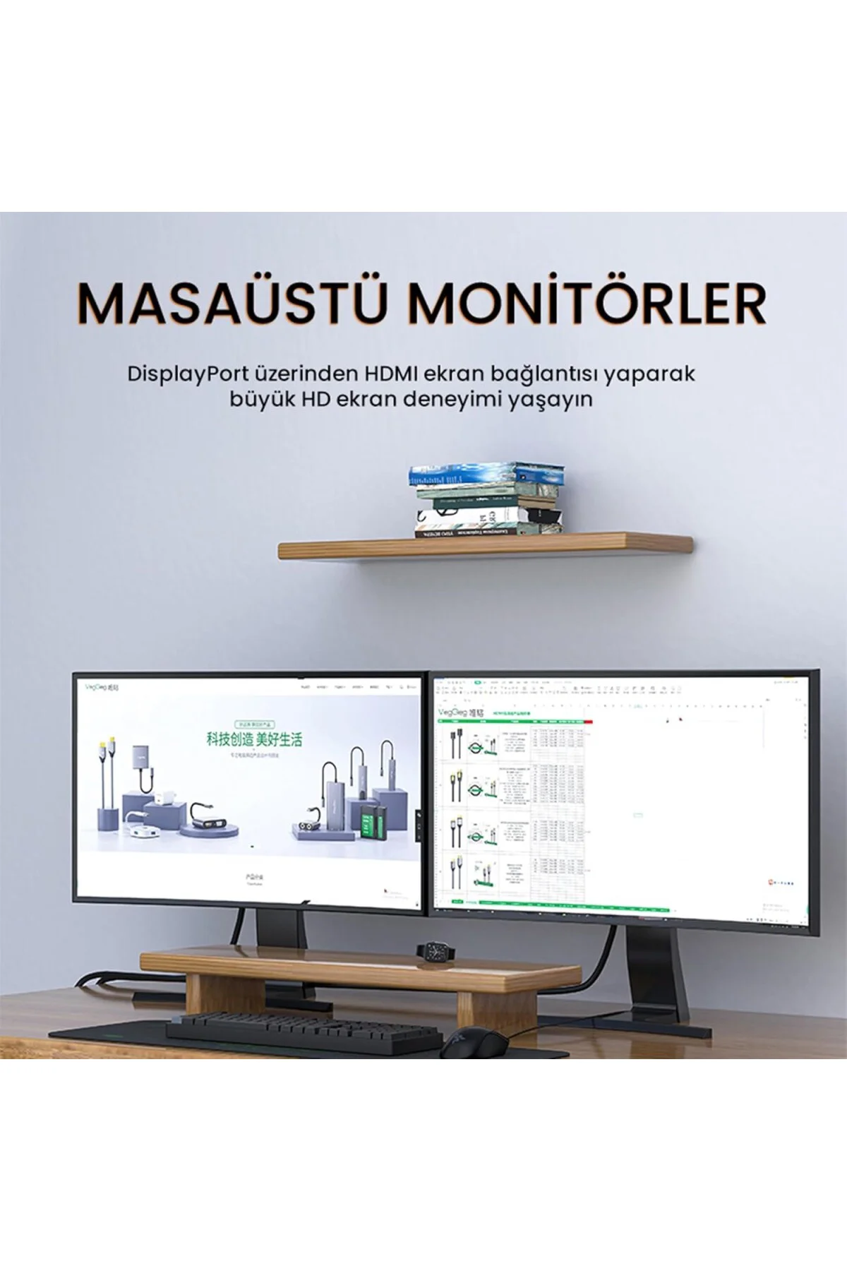 4K 30Hz DisplayPort to HDMI Dönüştürücü Kablo 3 Metre
