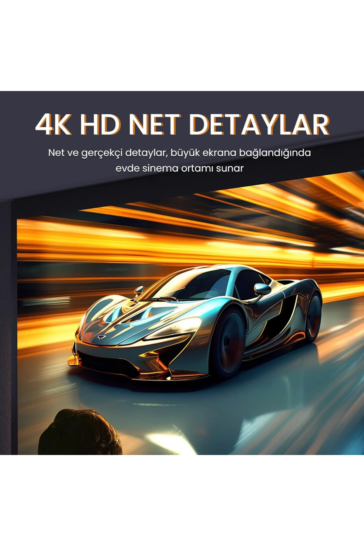 4K 30Hz Mini DisplayPort to HDMI Dönüştürücü Kablo 1.5 Metre