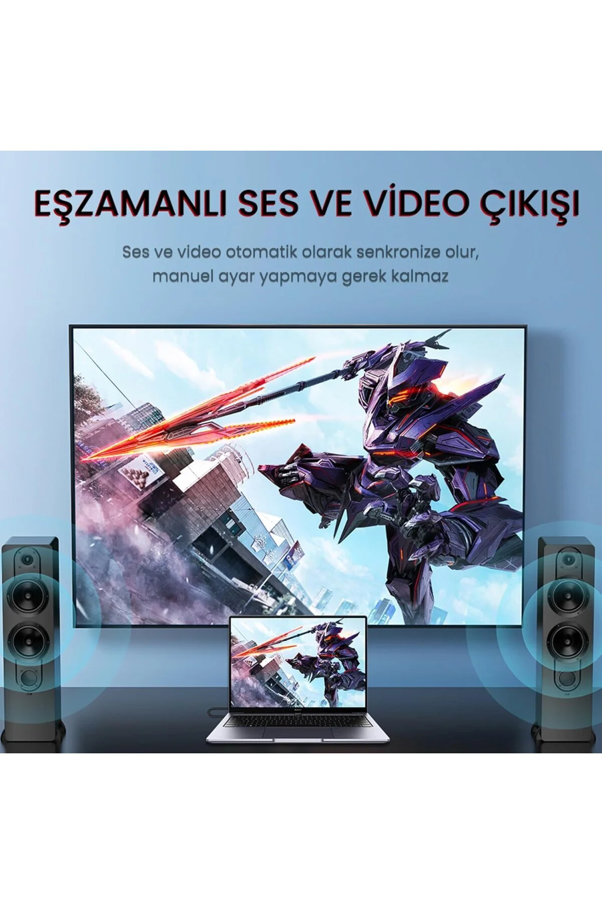 4K 30Hz Mini DisplayPort to HDMI Dönüştürücü Kablo 1.5 Metre