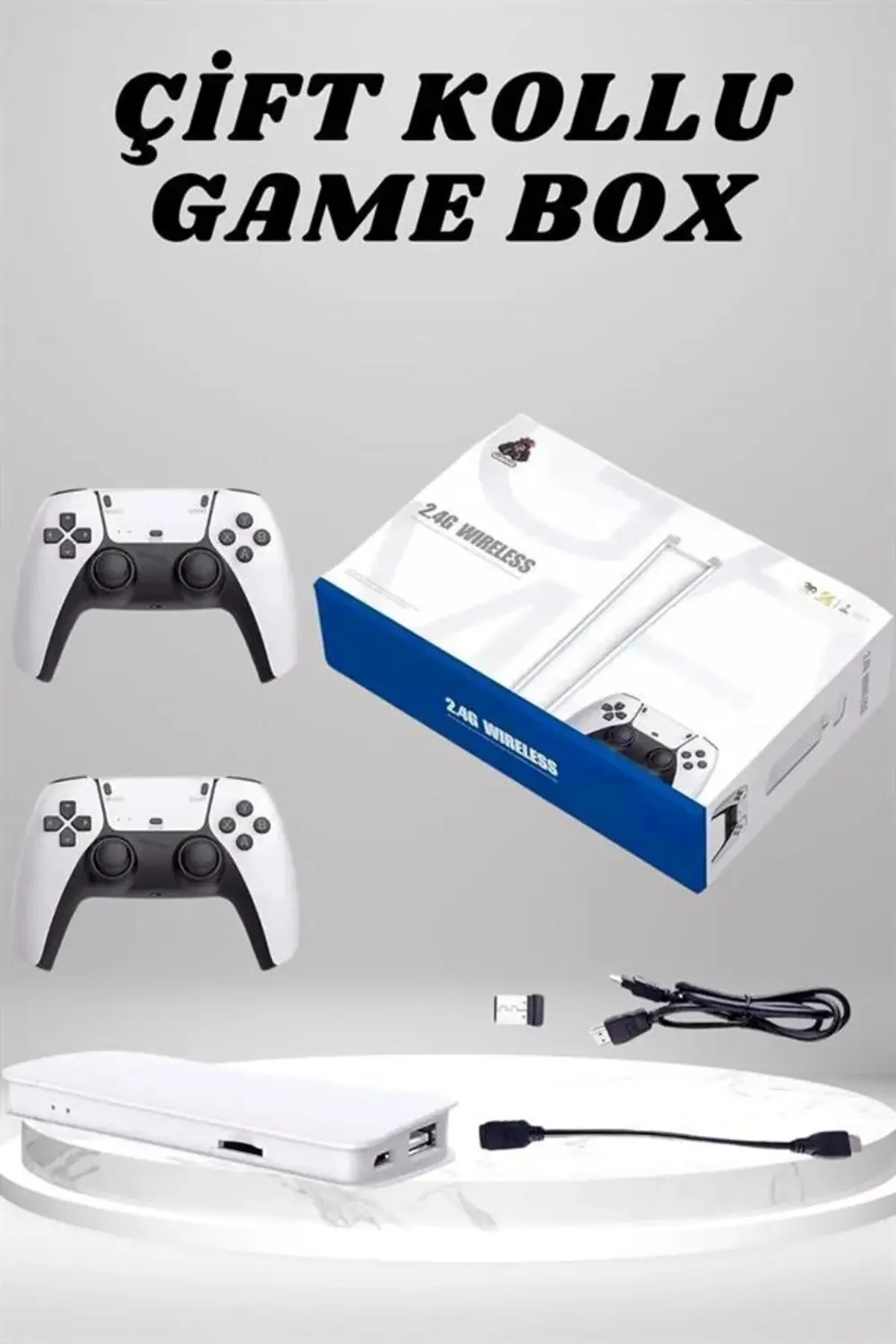 4K 3D HD Görüntü Kaliteli Kablosuz Çift Kollu 20.000 Oyunlu Retro