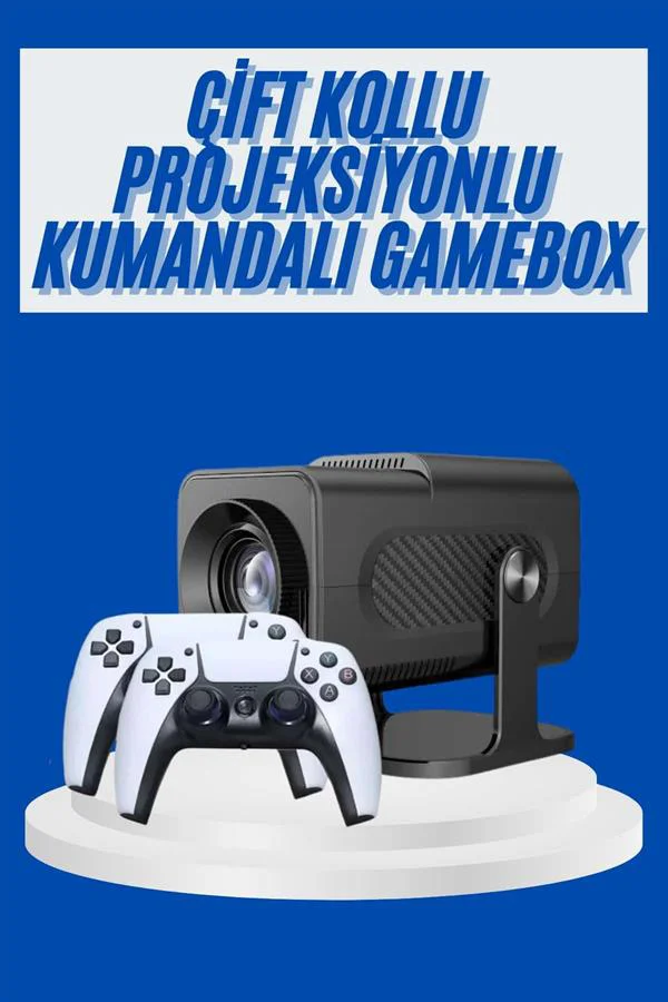 4K Android Smart Wi-fi Çift Kollu Projeksiyon Game Box Kumandalı Taşınabilir Yeni Nesil