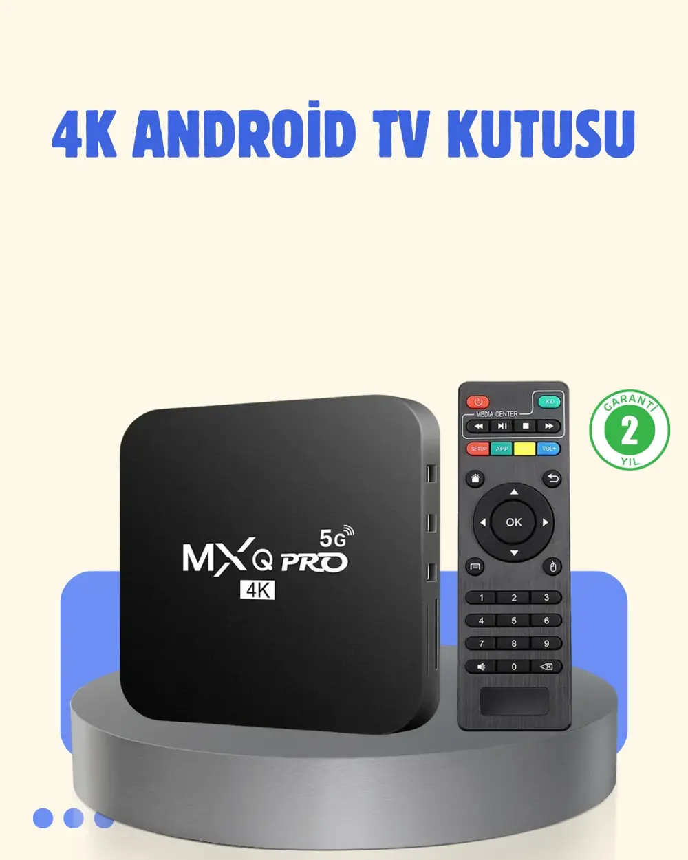 4K Android TV Box – 2GB RAM 16GB ROM, Hızlı Wi-Fi Bağlantılı Akıl