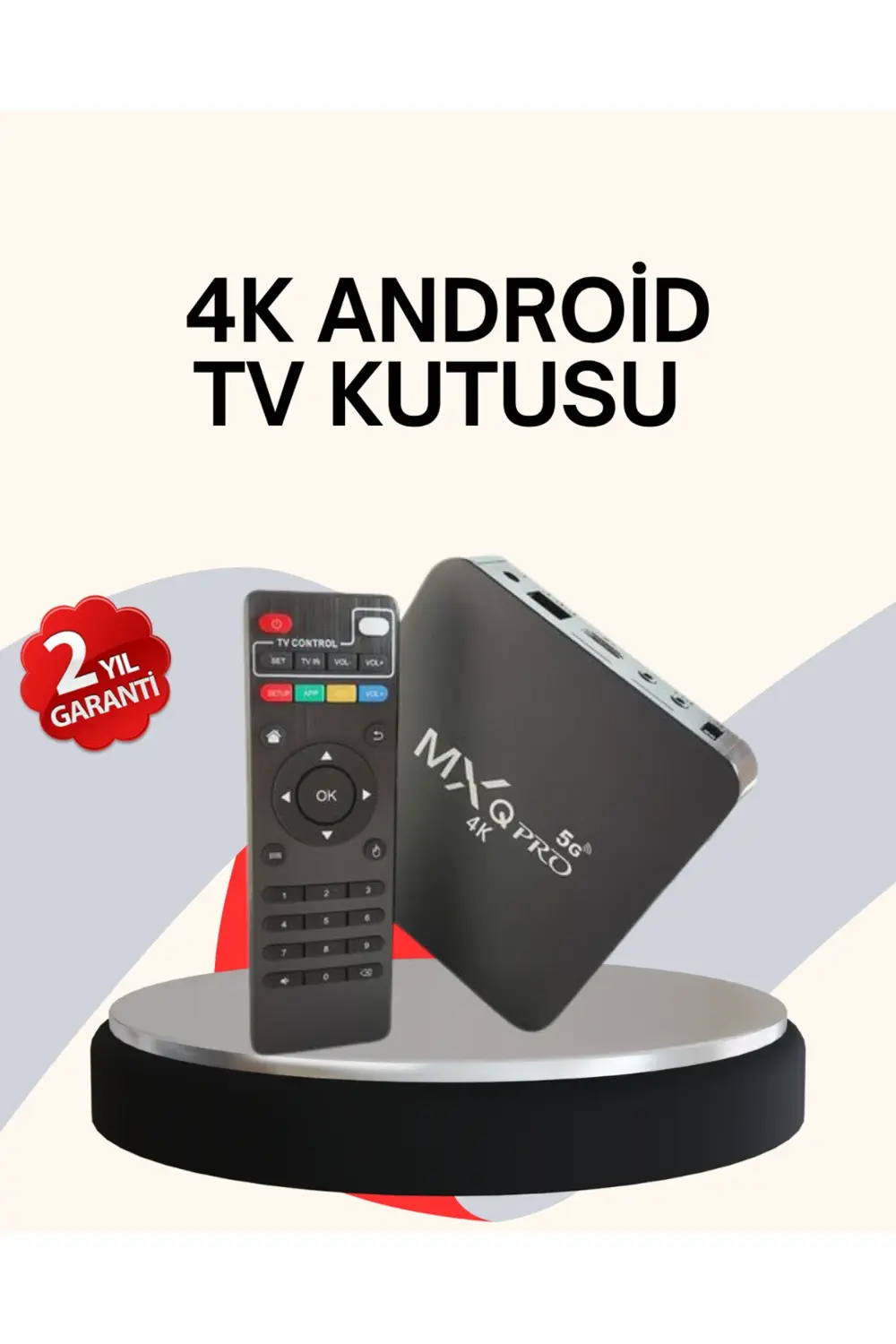 4K Android TV Box – Akıllı Medya Oynatıcı, 2GB RAM, 16GB Hafıza,